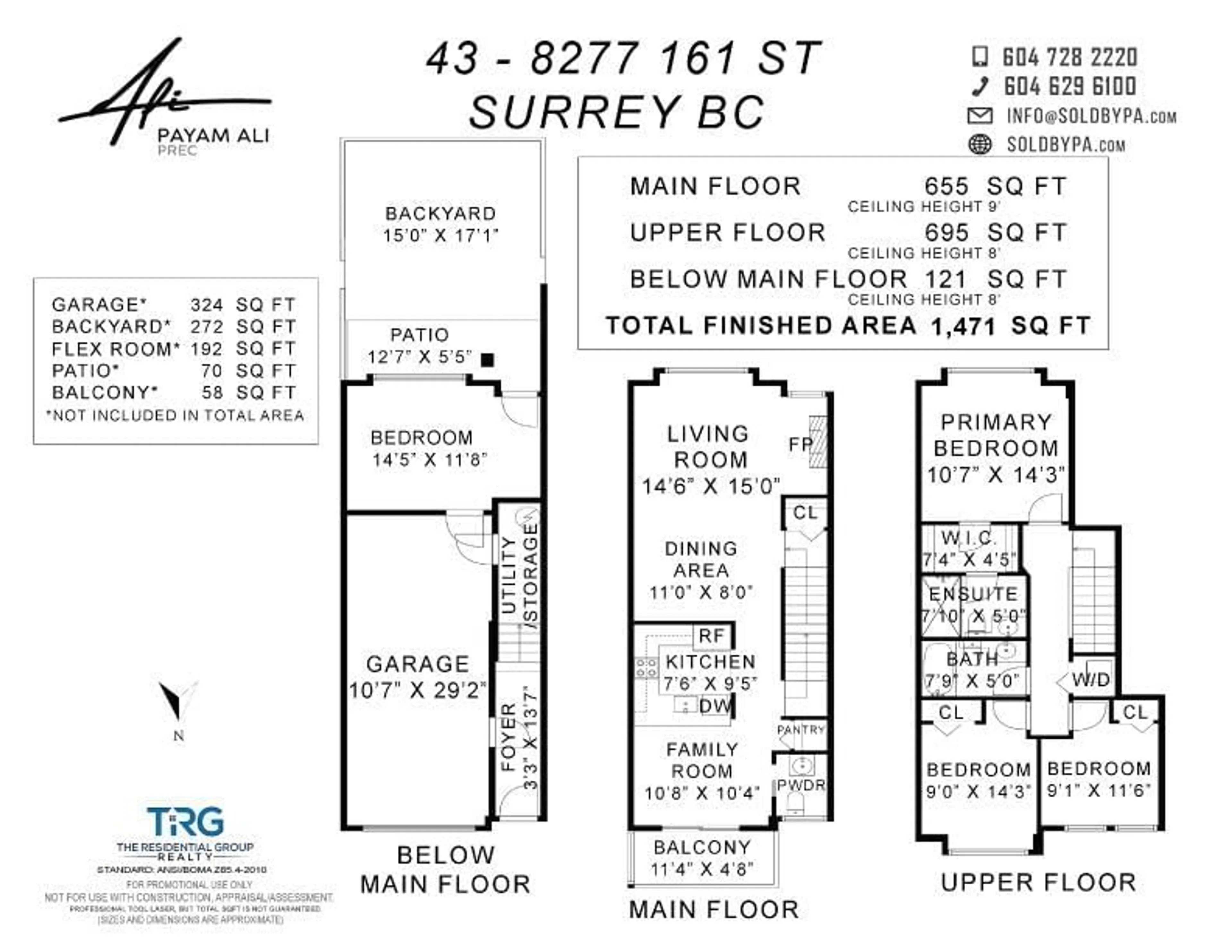 Floor plan for 43 - 8277 161 STREET, Surrey British Columbia V4N0N3