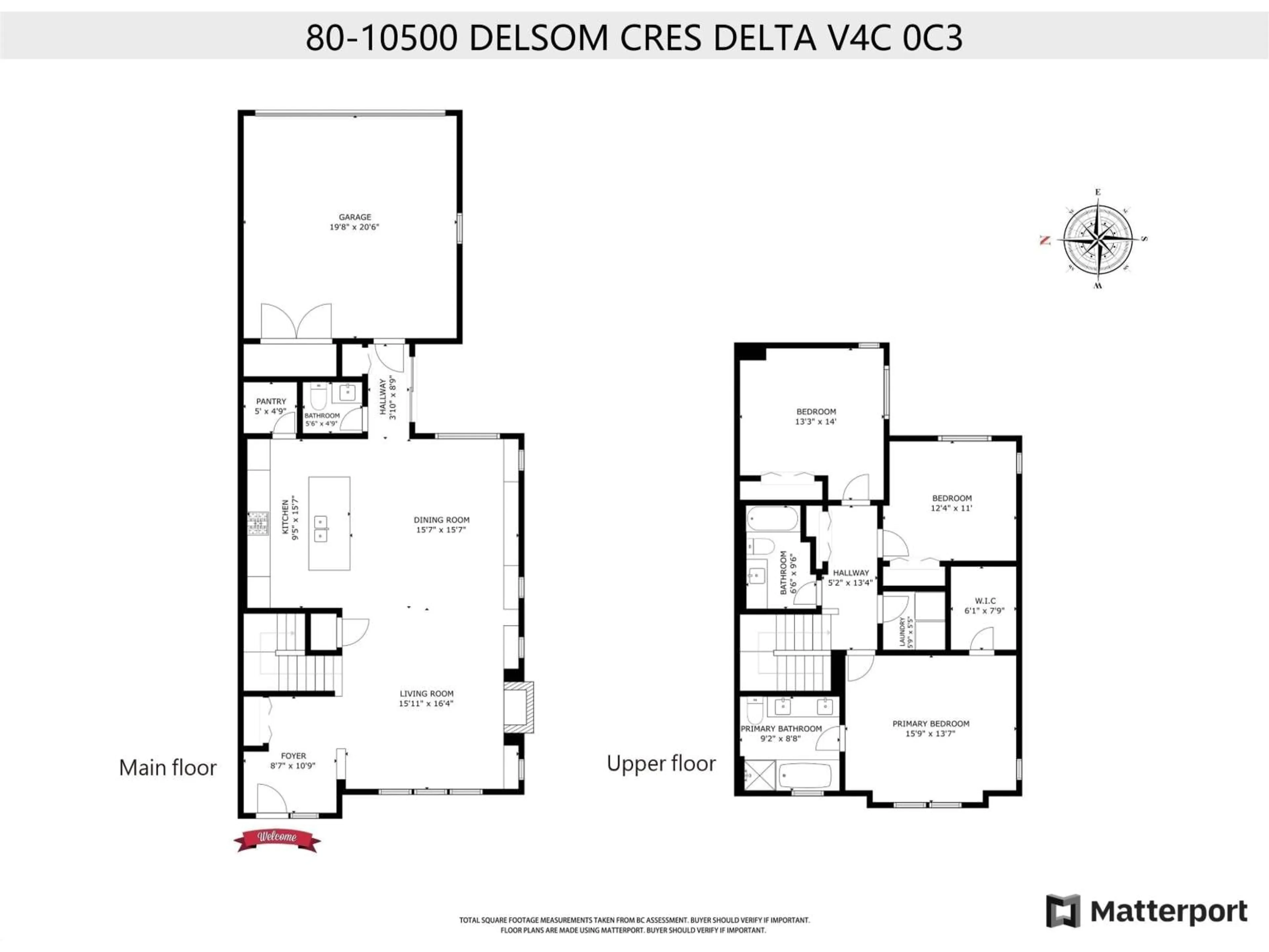Floor plan for 80 - 10500 DELSOM CRESCENT, Delta British Columbia V4C0C3
