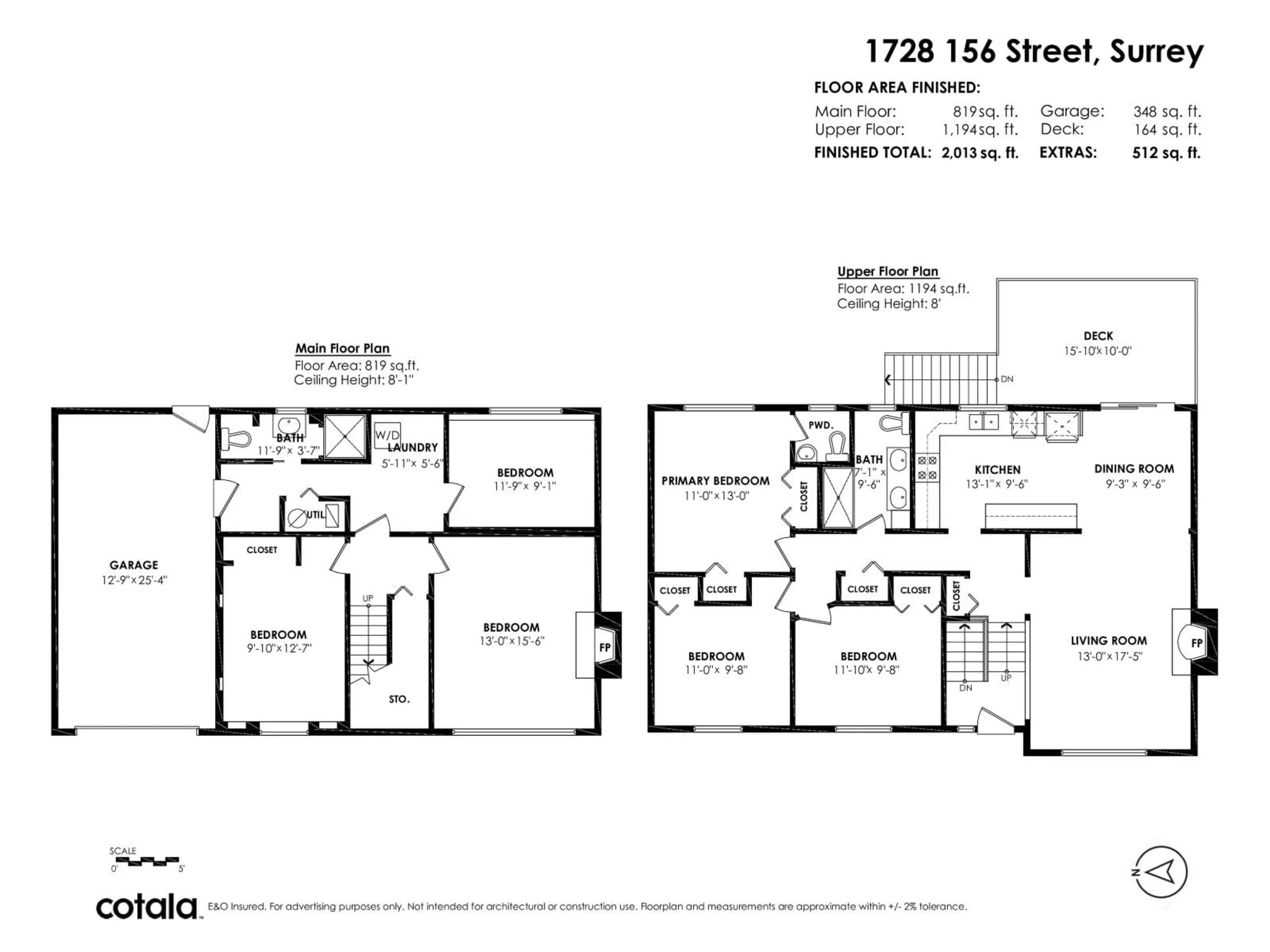 Floor plan for 1728 156 STREET, Surrey British Columbia V4A4T1