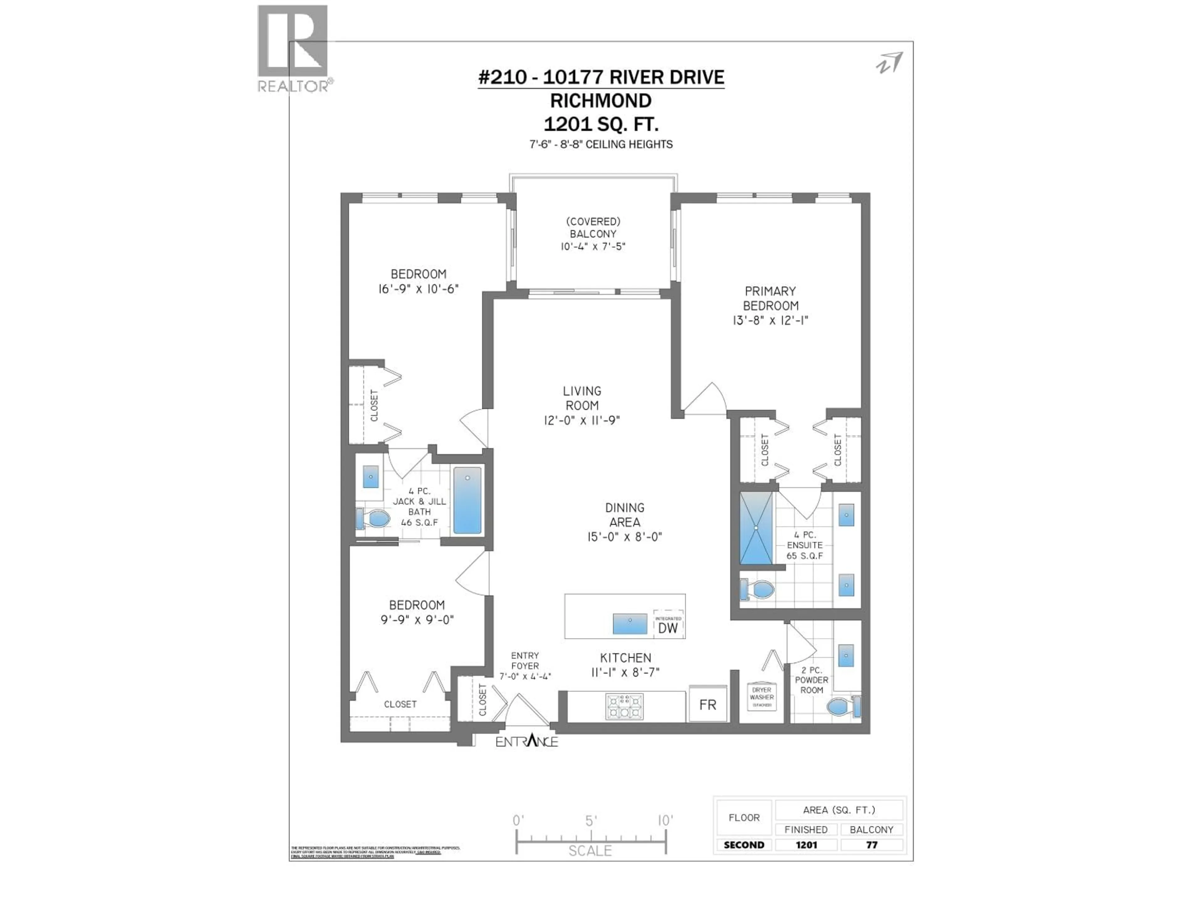 Floor plan for 210 - 10177 RIVER DRIVE, Richmond British Columbia V6X0S2