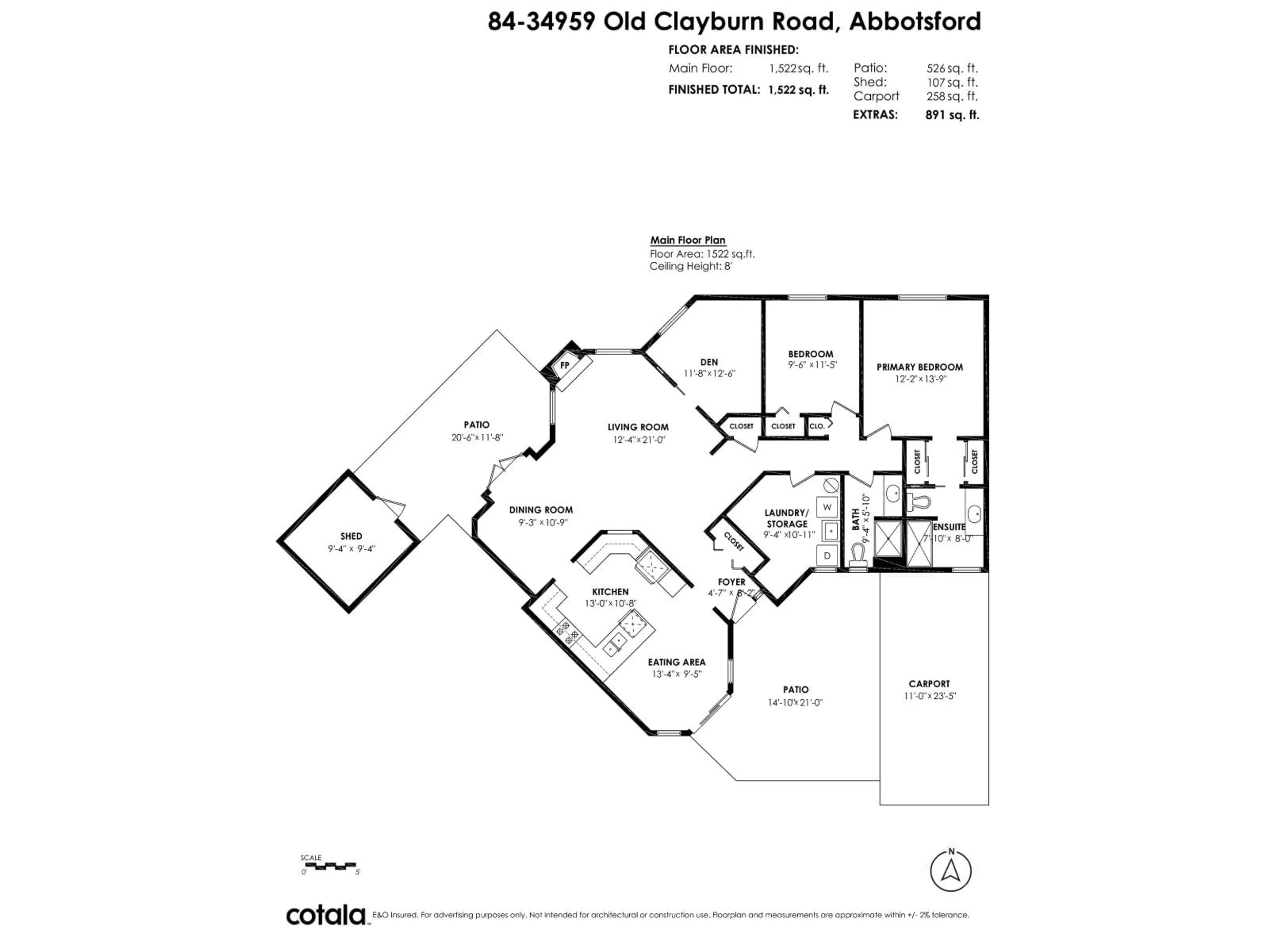 Floor plan for 84 - 34959 OLD CLAYBURN ROAD, Abbotsford British Columbia V2S6W7