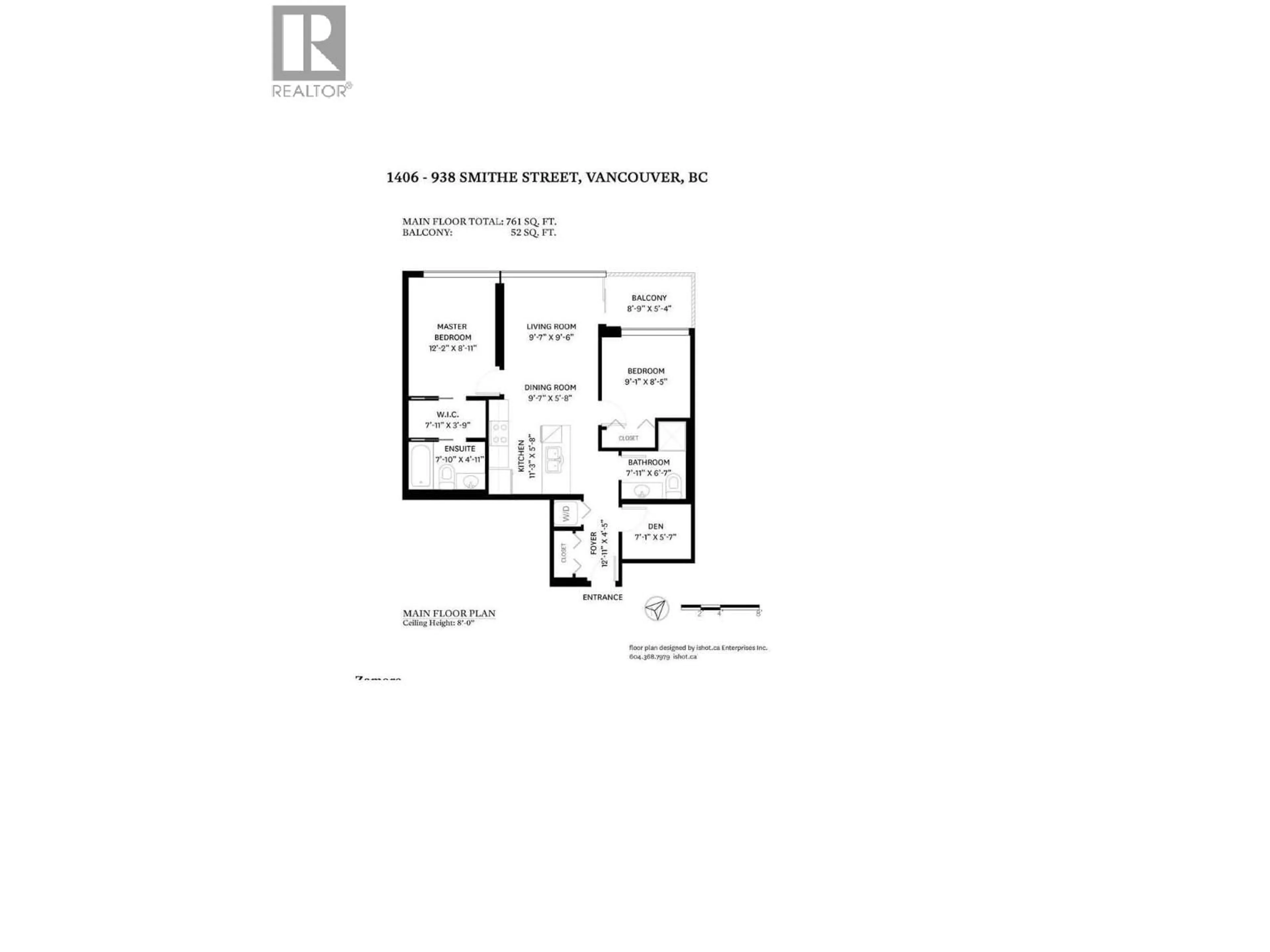 Floor plan for 1406 - 938 SMITHE STREET, Vancouver British Columbia V6Z3H8