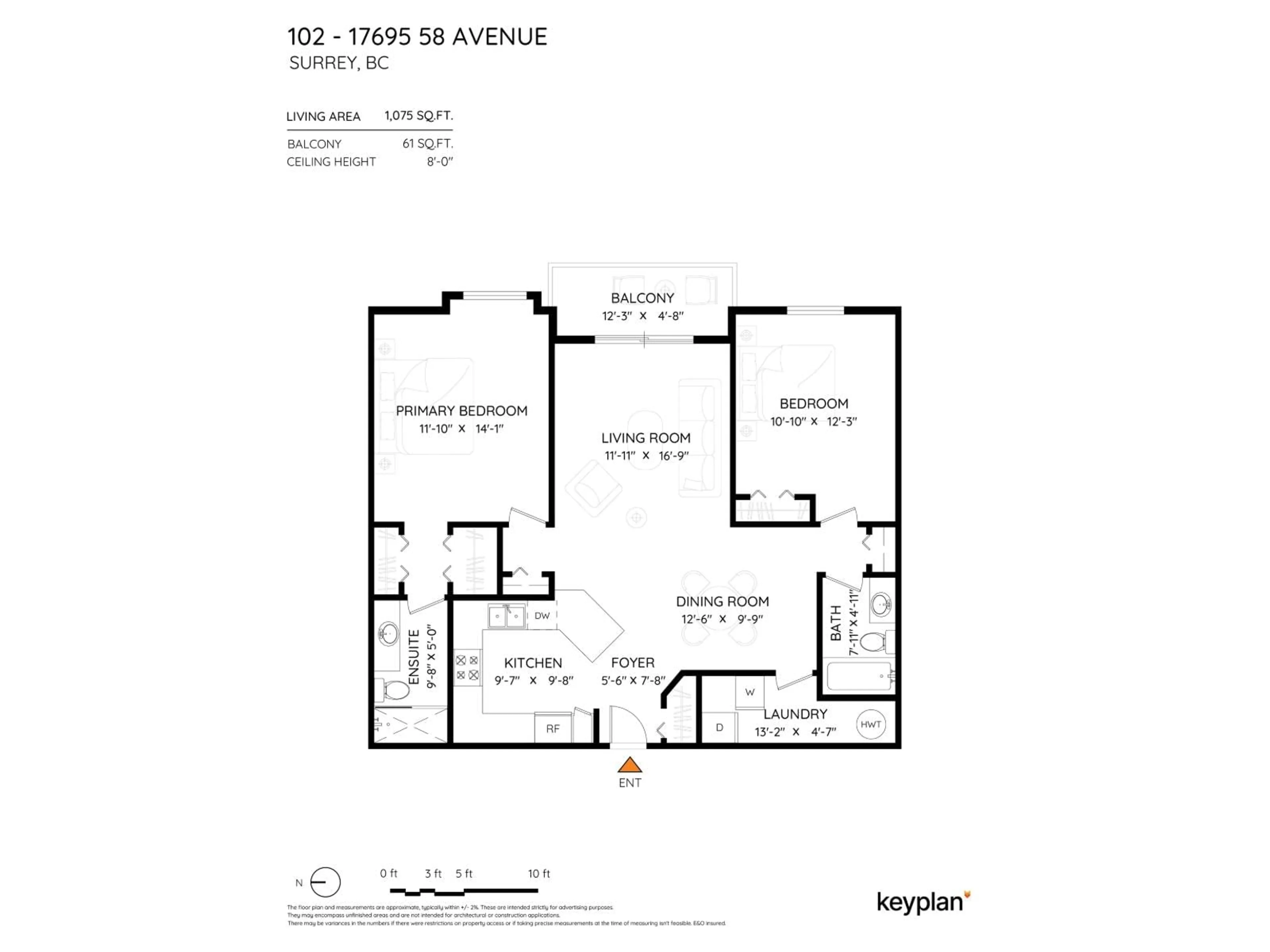 Floor plan for 102 - 17695 58 AVENUE, Surrey British Columbia V3S1L5