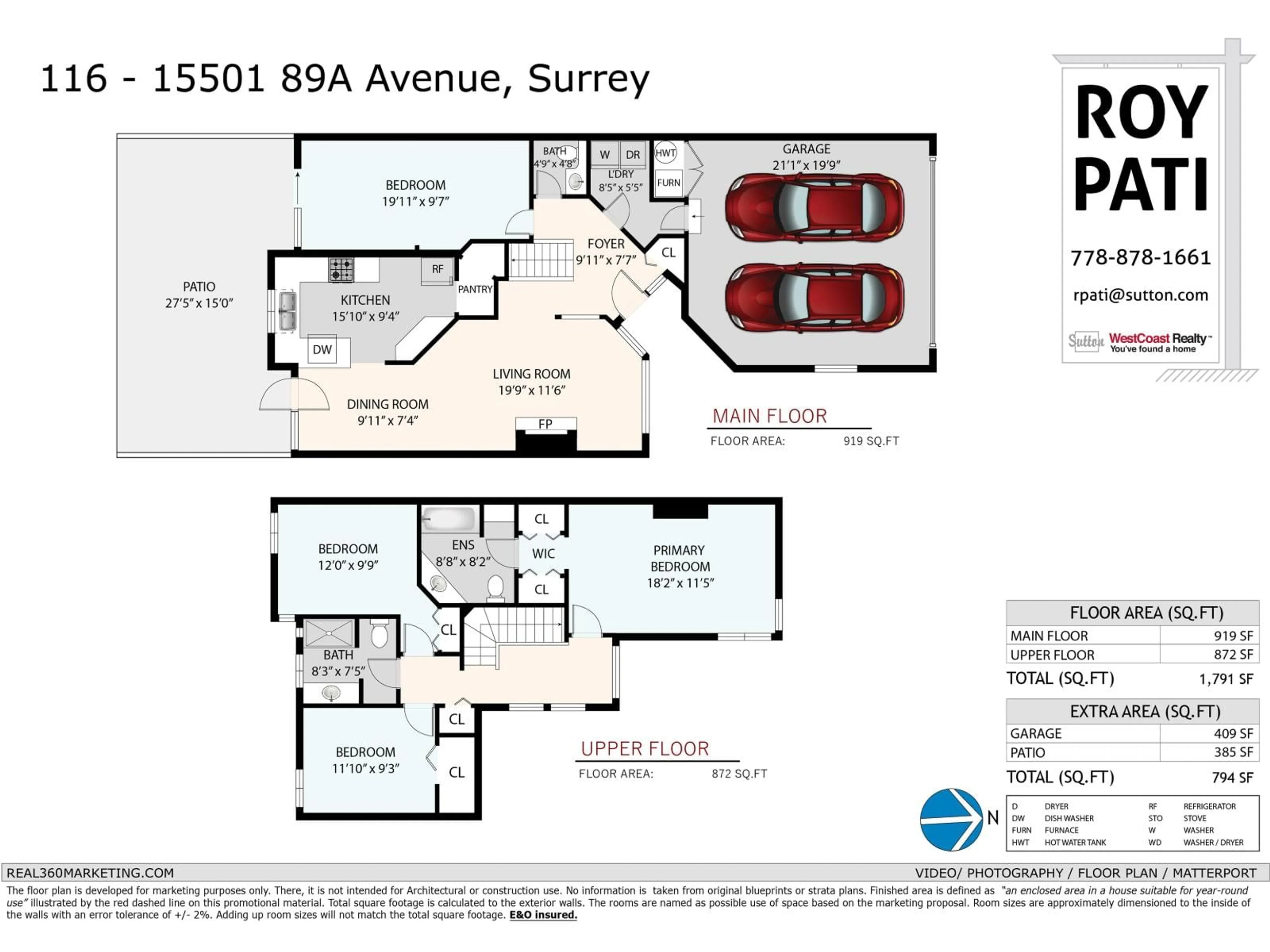 Floor plan for 116 - 15501 89A AVENUE, Surrey British Columbia V3R0Z5