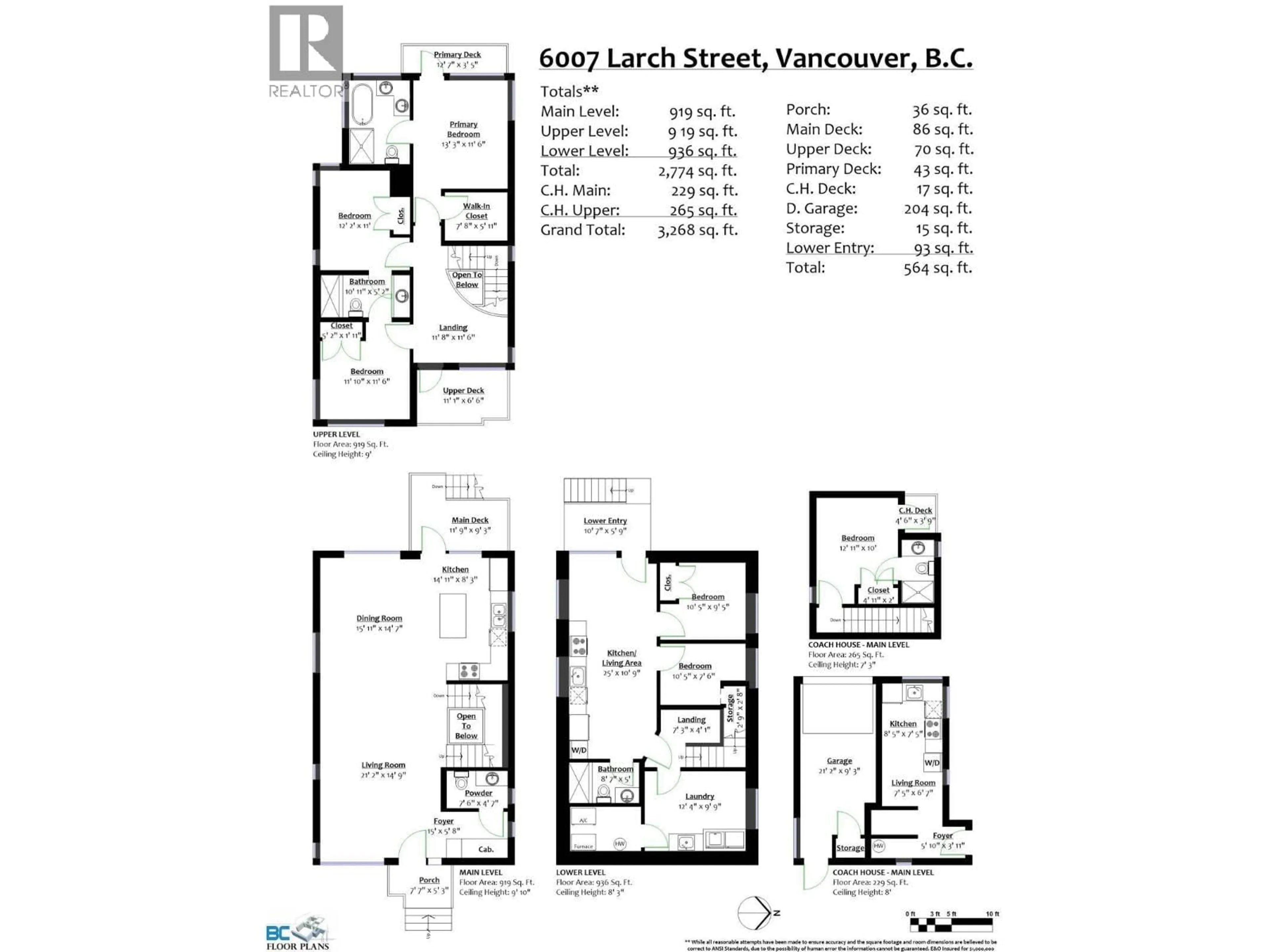 Floor plan for 6007 LARCH STREET, Vancouver British Columbia V6M4E5