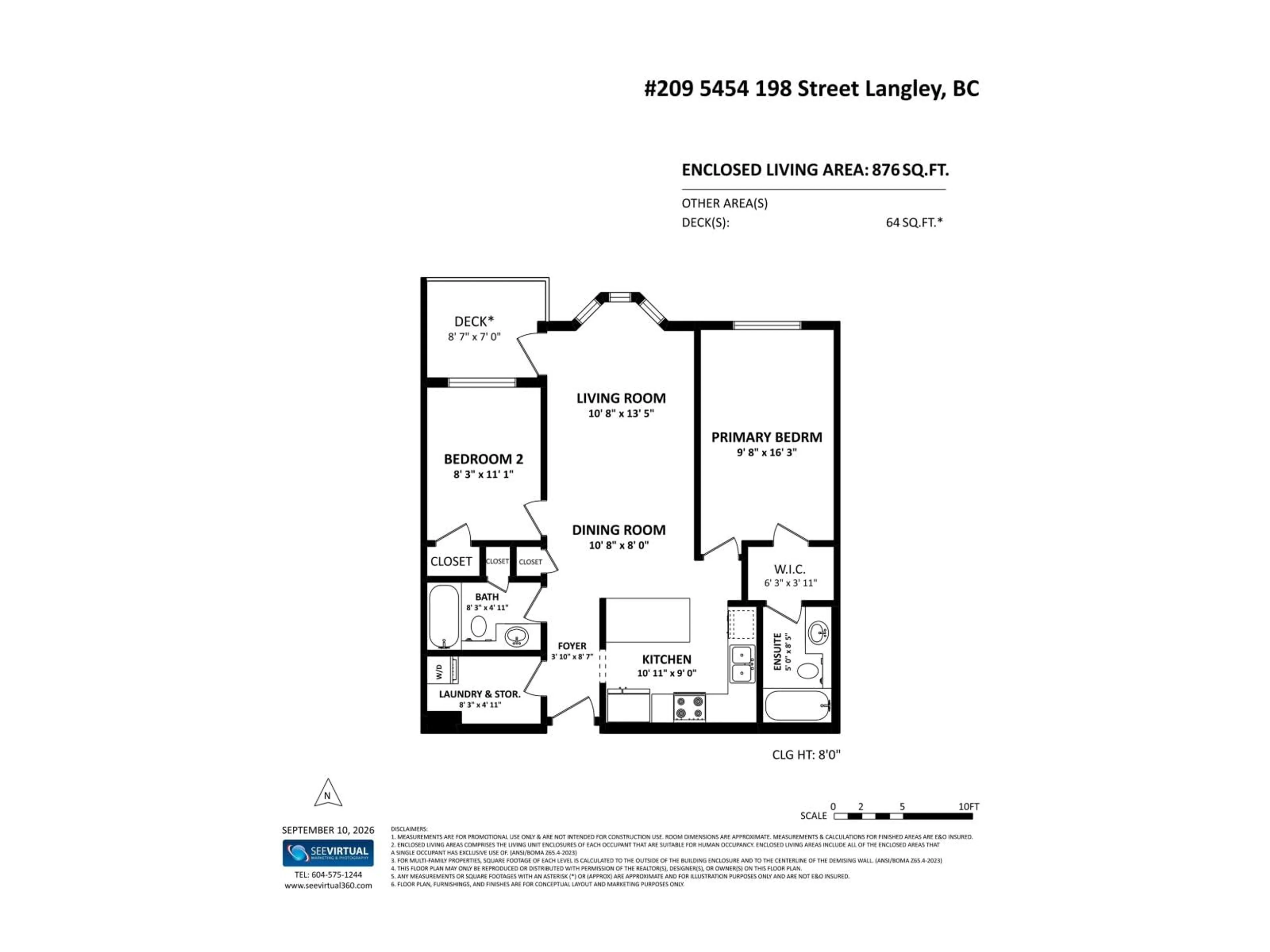 Floor plan for 209 - 5454 198 STREET, Langley British Columbia V3A1G2