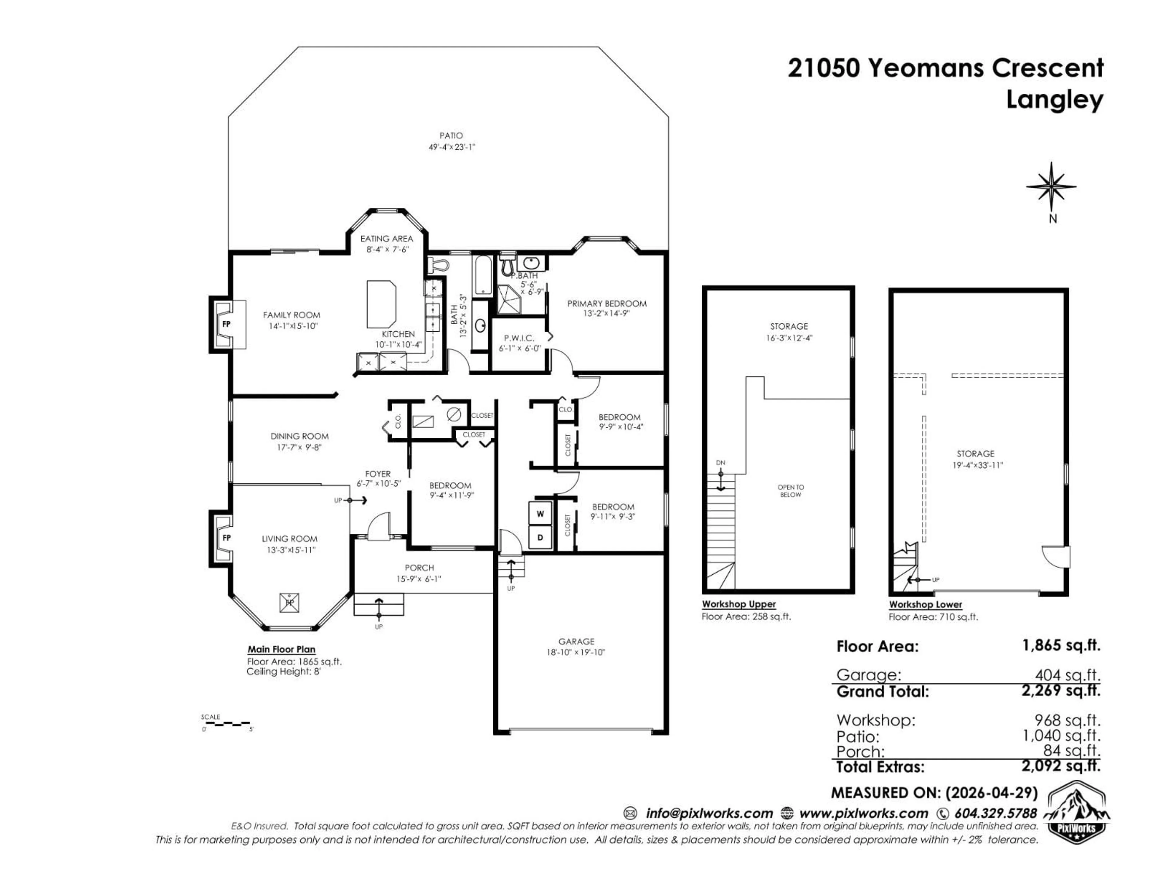 Floor plan for 21050 YEOMANS CRESCENT, Langley British Columbia V1M2P7
