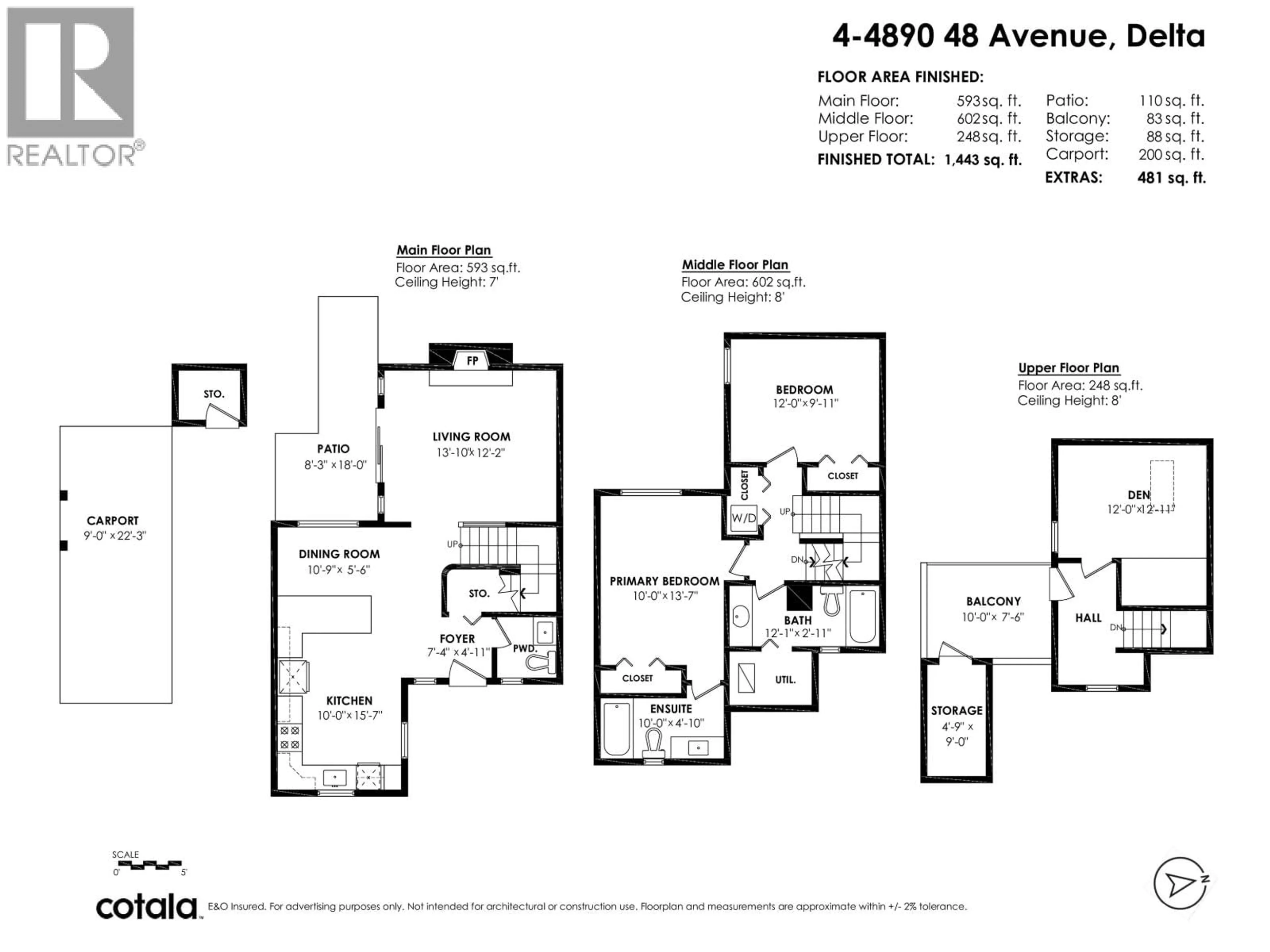 Floor plan for 4 - 4890 48 AVENUE, Delta British Columbia V4K1V3