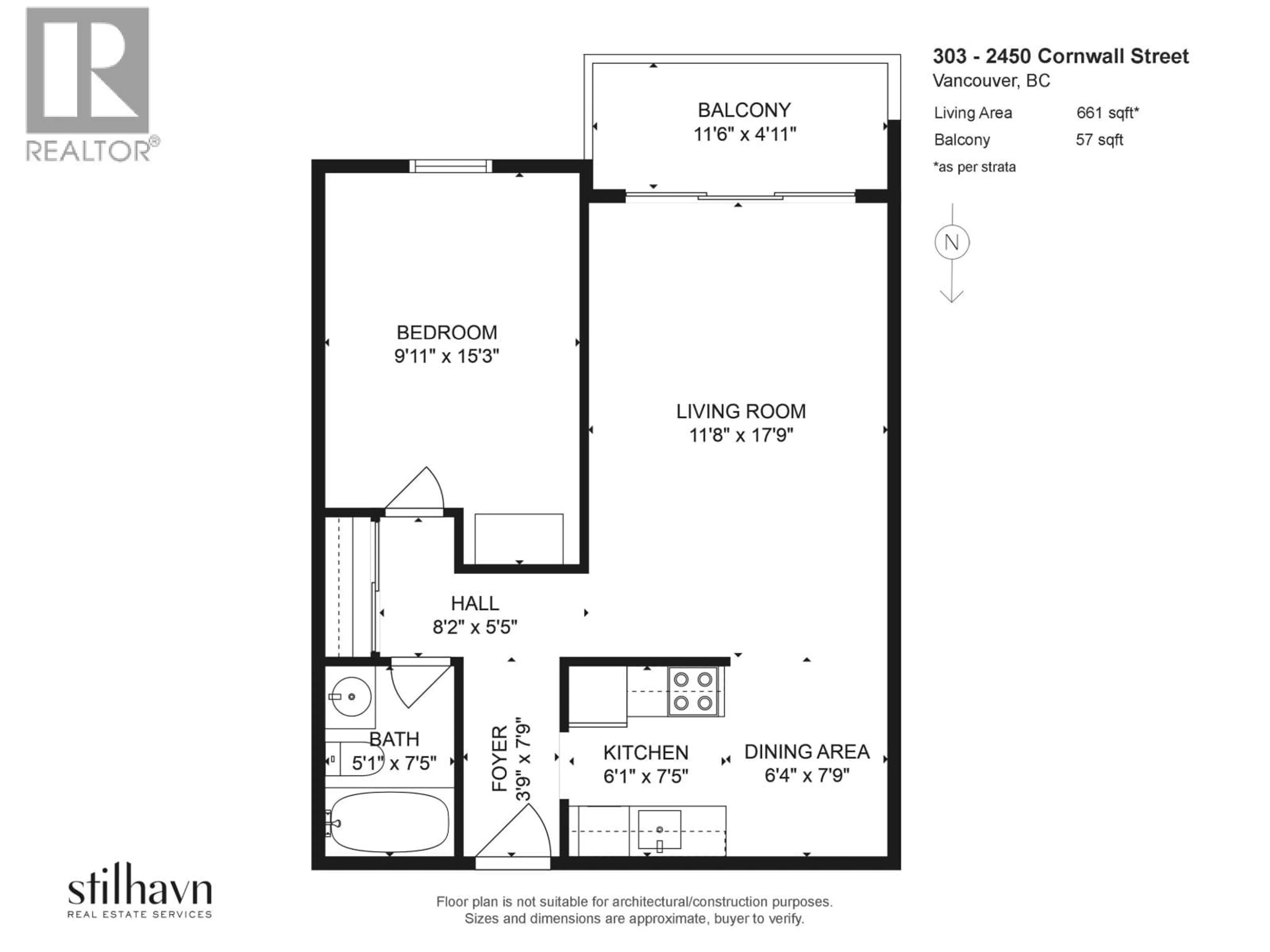 Floor plan for 303 - 2450 CORNWALL AVENUE, Vancouver British Columbia V6K1B8