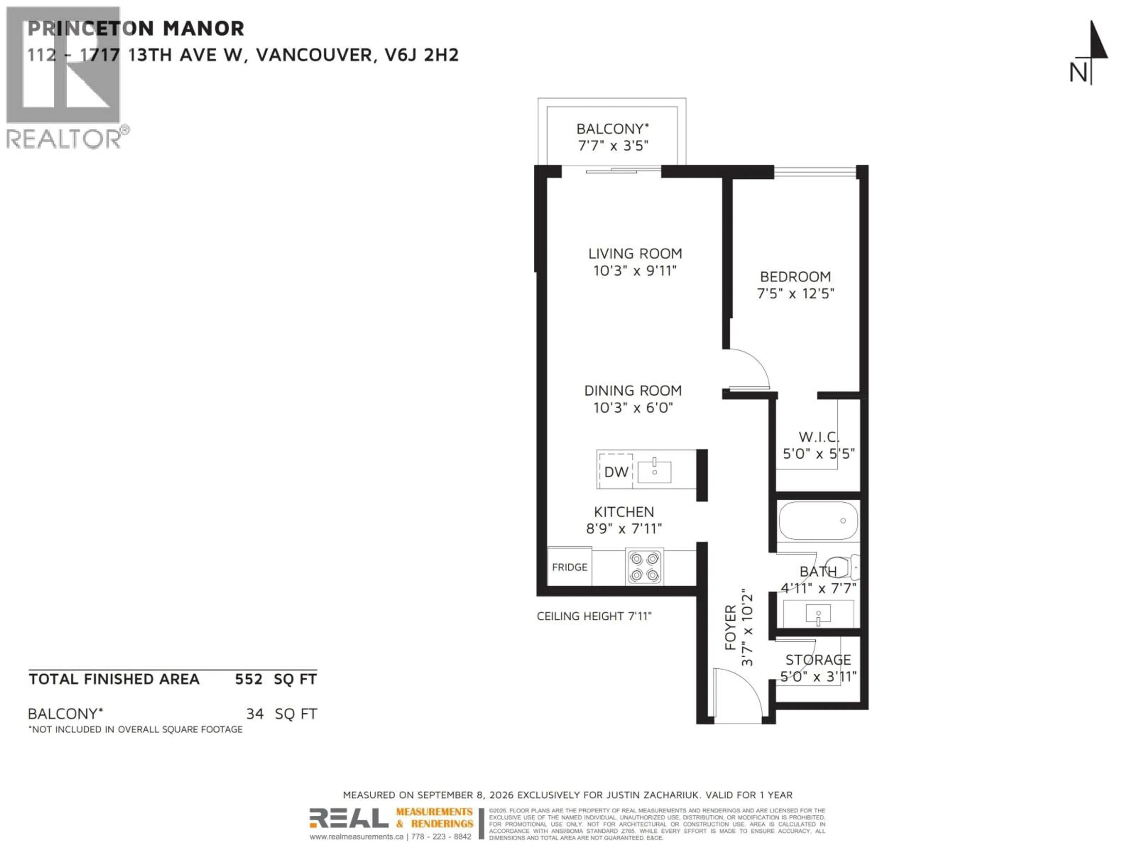 Floor plan for 112 - 1717 13TH AVENUE, Vancouver British Columbia V6J2H2
