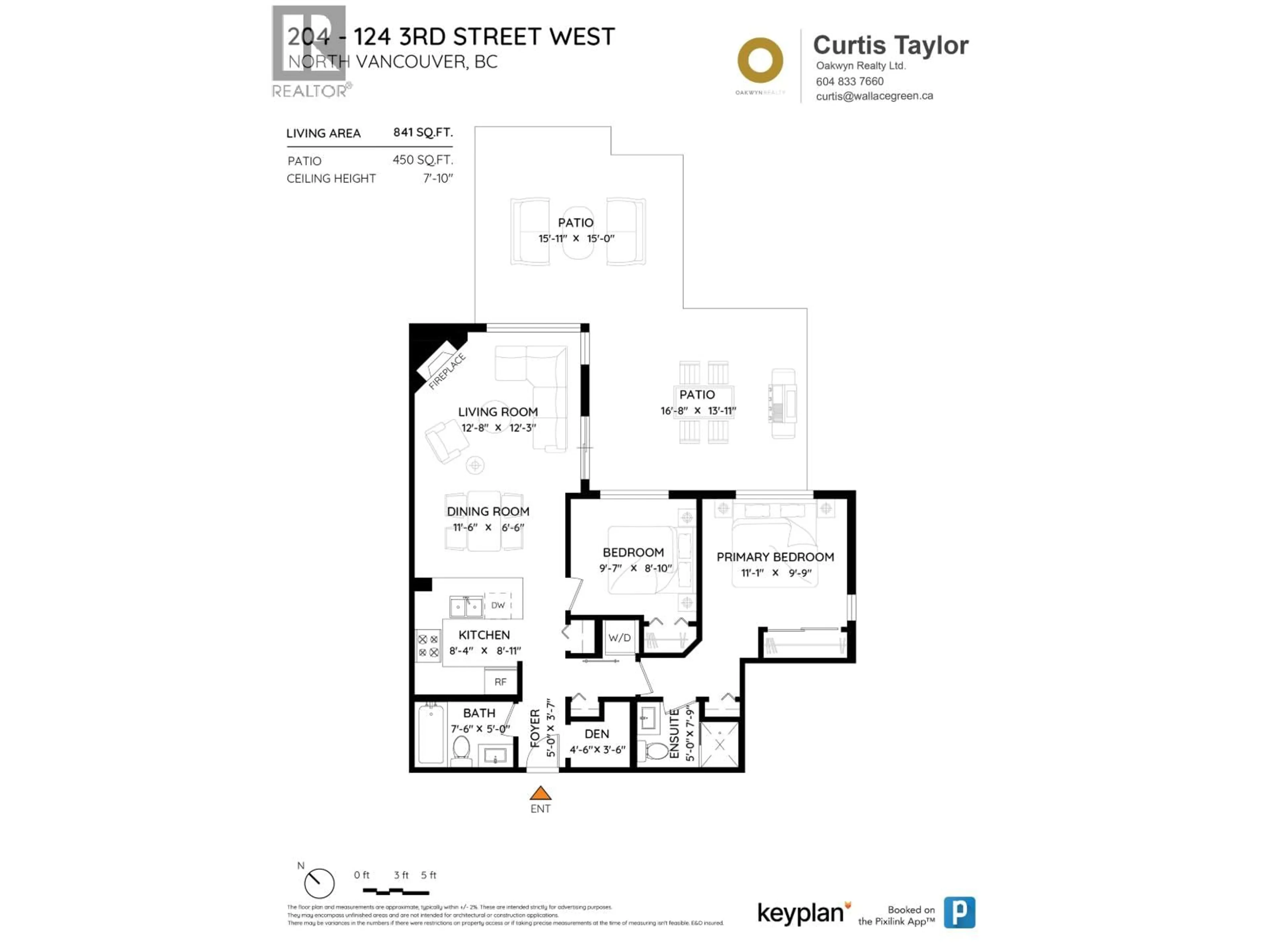 Floor plan for 204 - 124 3RD STREET, North Vancouver British Columbia V7M1E8