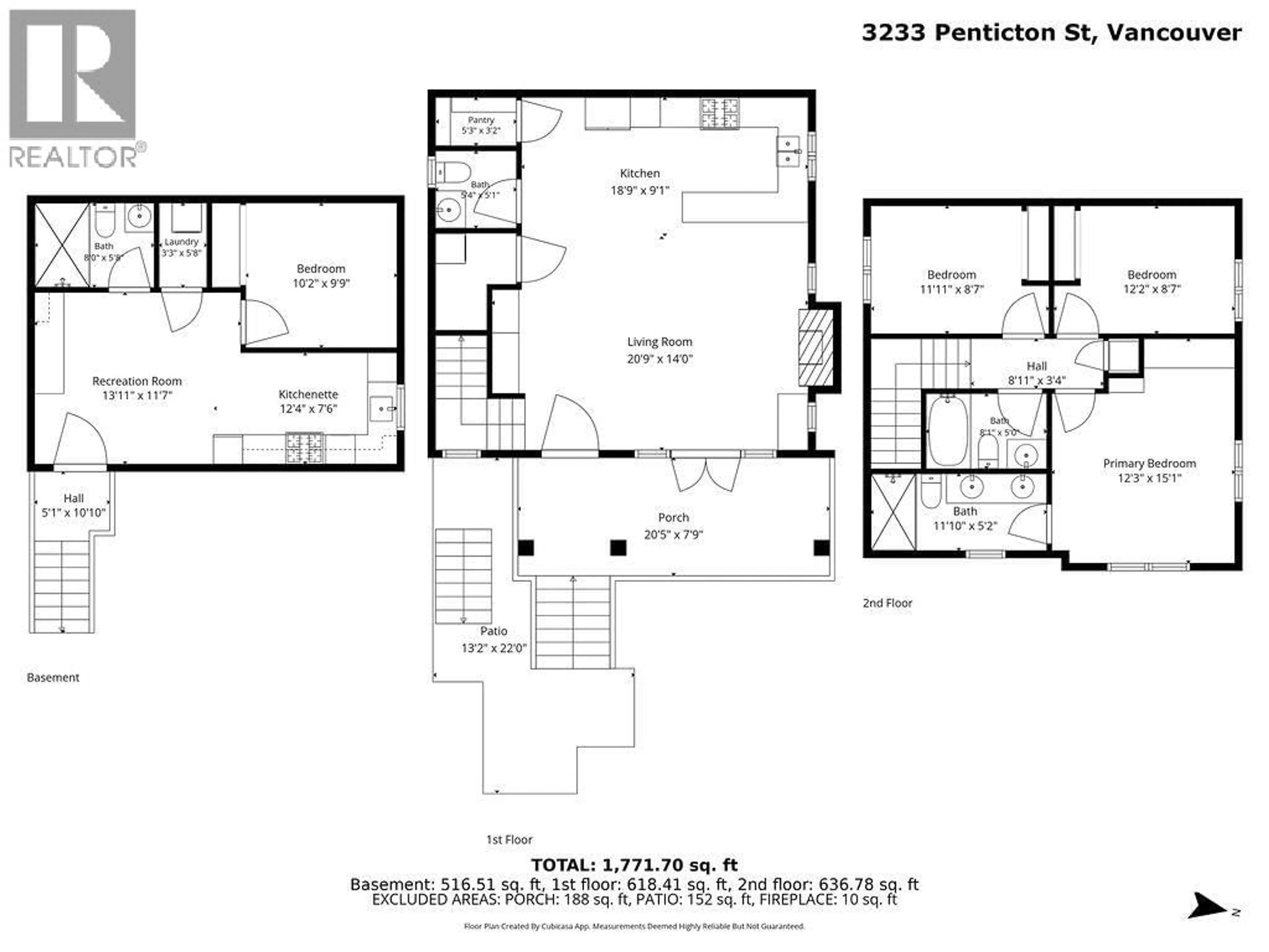 Floor plan for 3233 PENTICTON STREET, Vancouver British Columbia V5M3C7