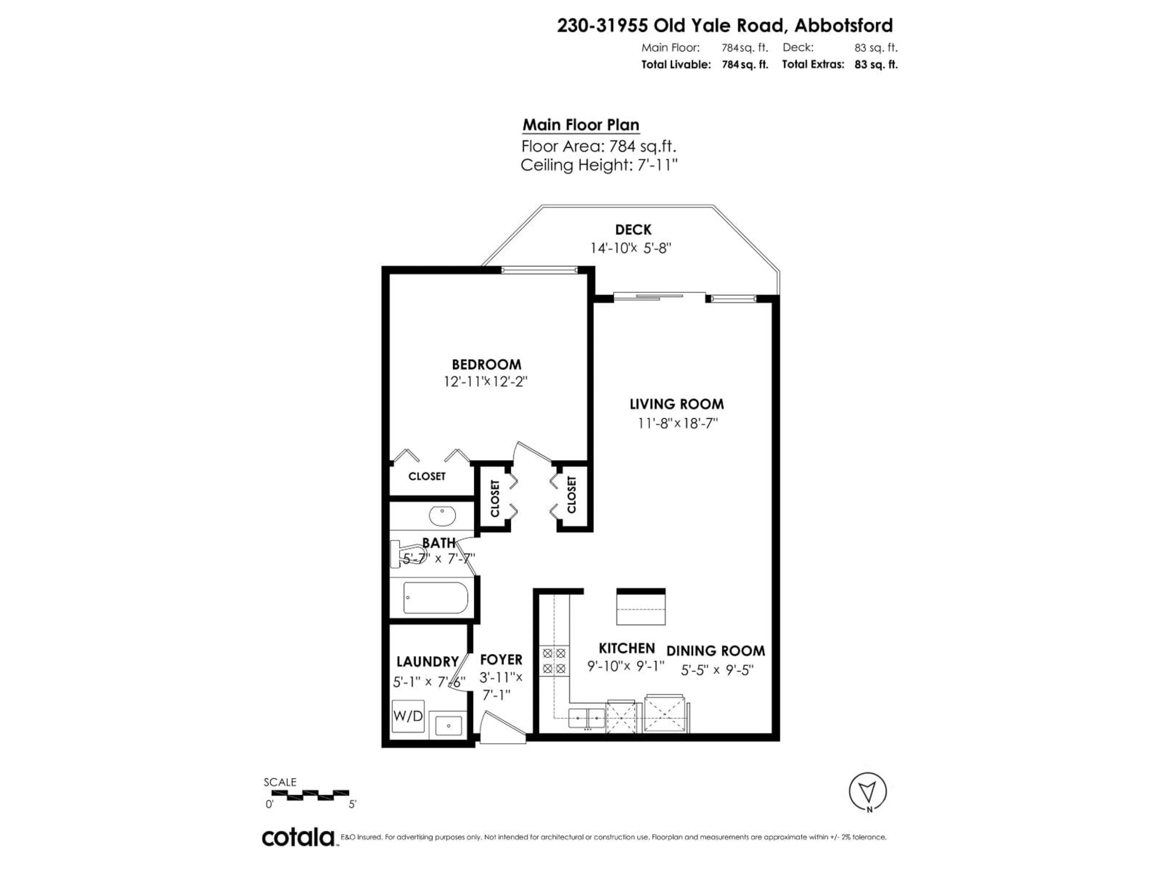 Floor plan for 230 - 31955 OLD YALE ROAD, Abbotsford British Columbia V2T4N1