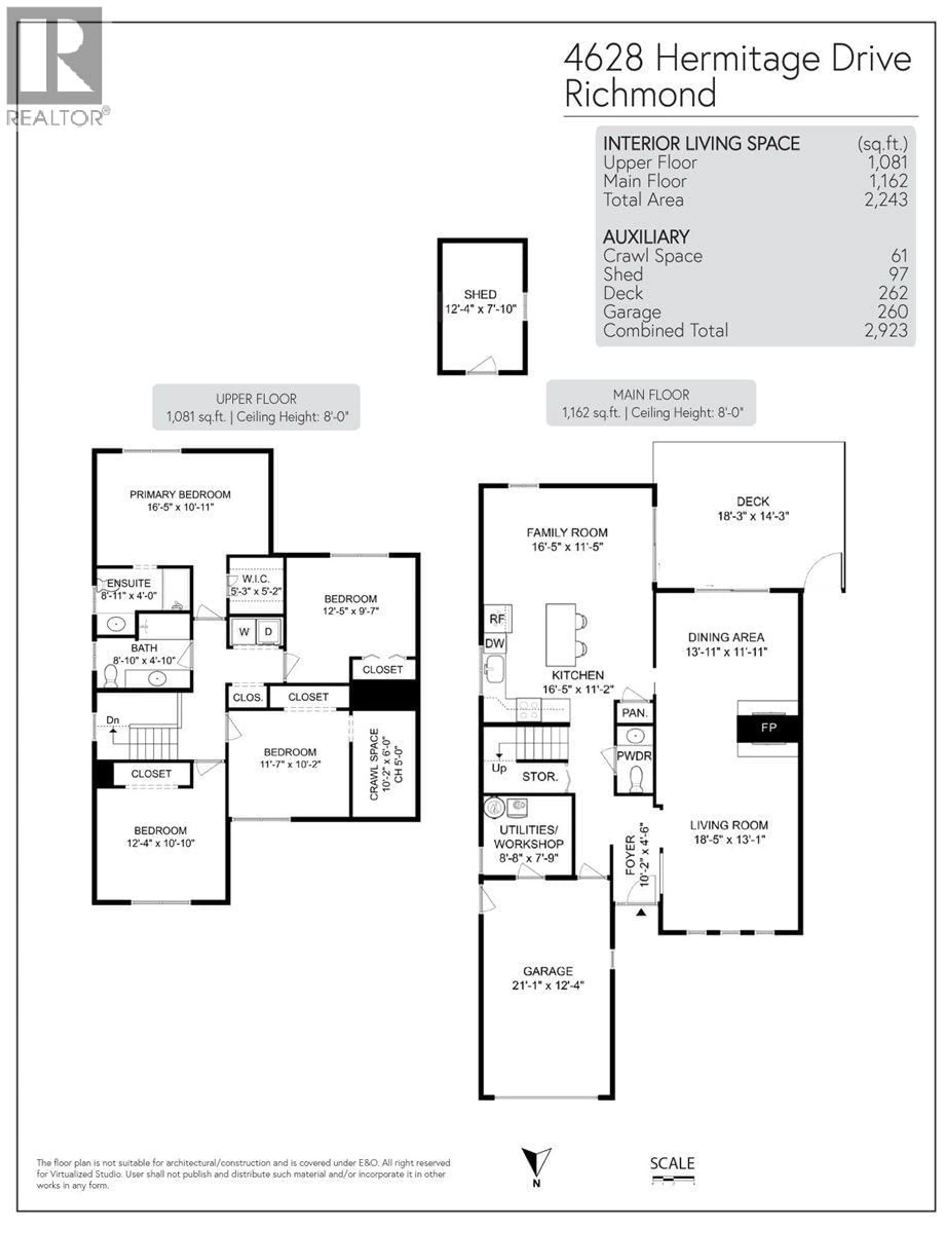 Floor plan for 4628 HERMITAGE DRIVE, Richmond British Columbia V7E4N4