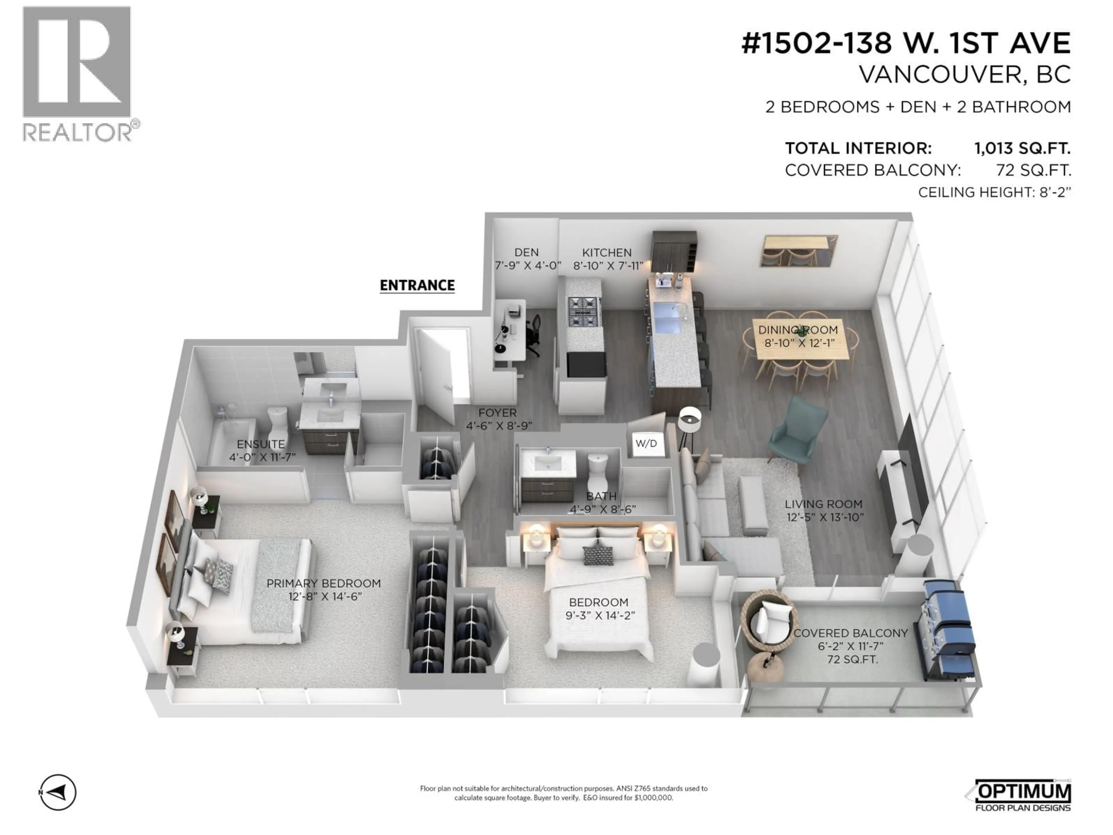 Floor plan for 1502 - 138 1ST AVENUE, Vancouver British Columbia V5Y0H5