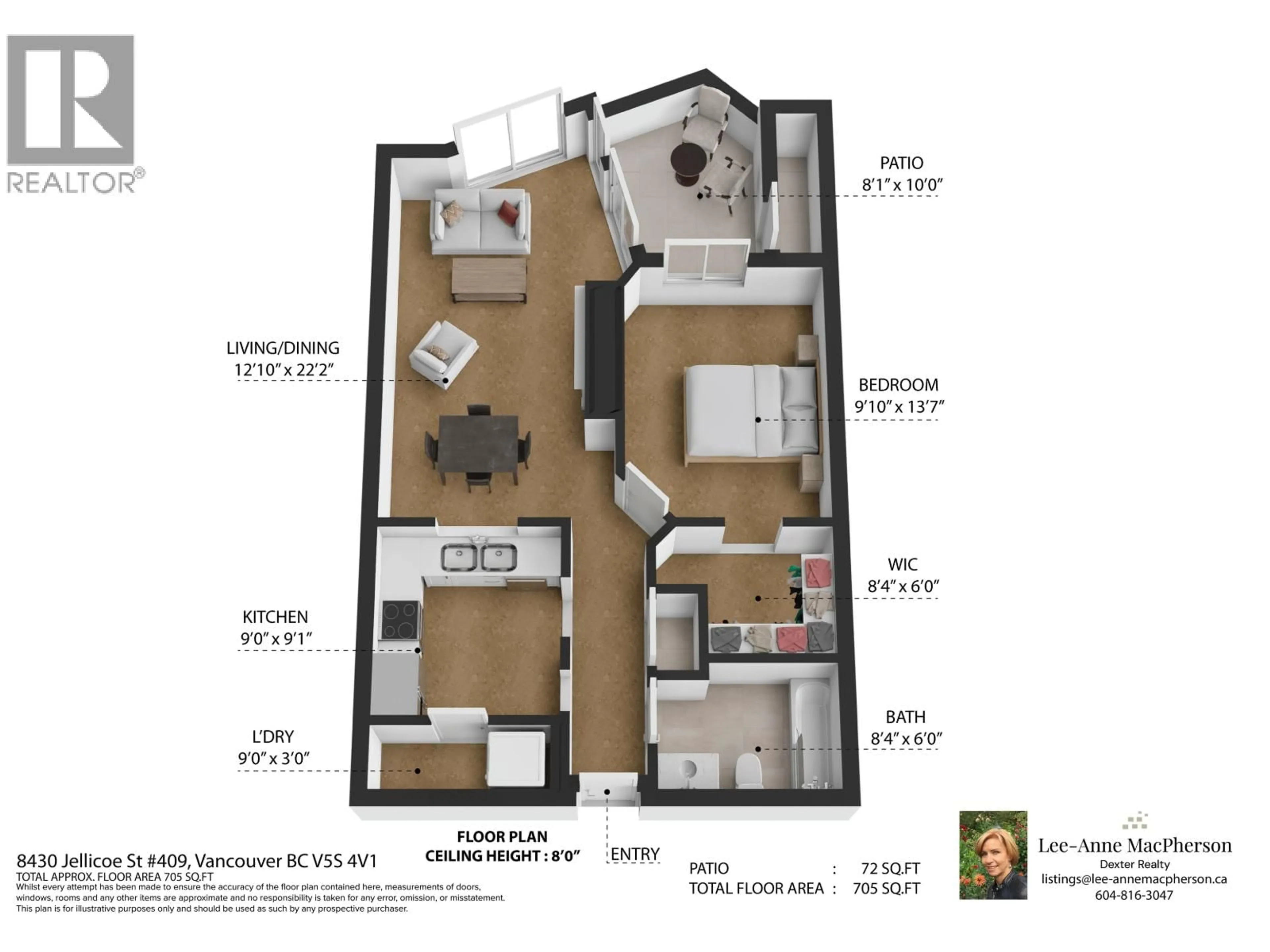 Floor plan for 409 - 8430 JELLICOE STREET, Vancouver British Columbia V5S4S7