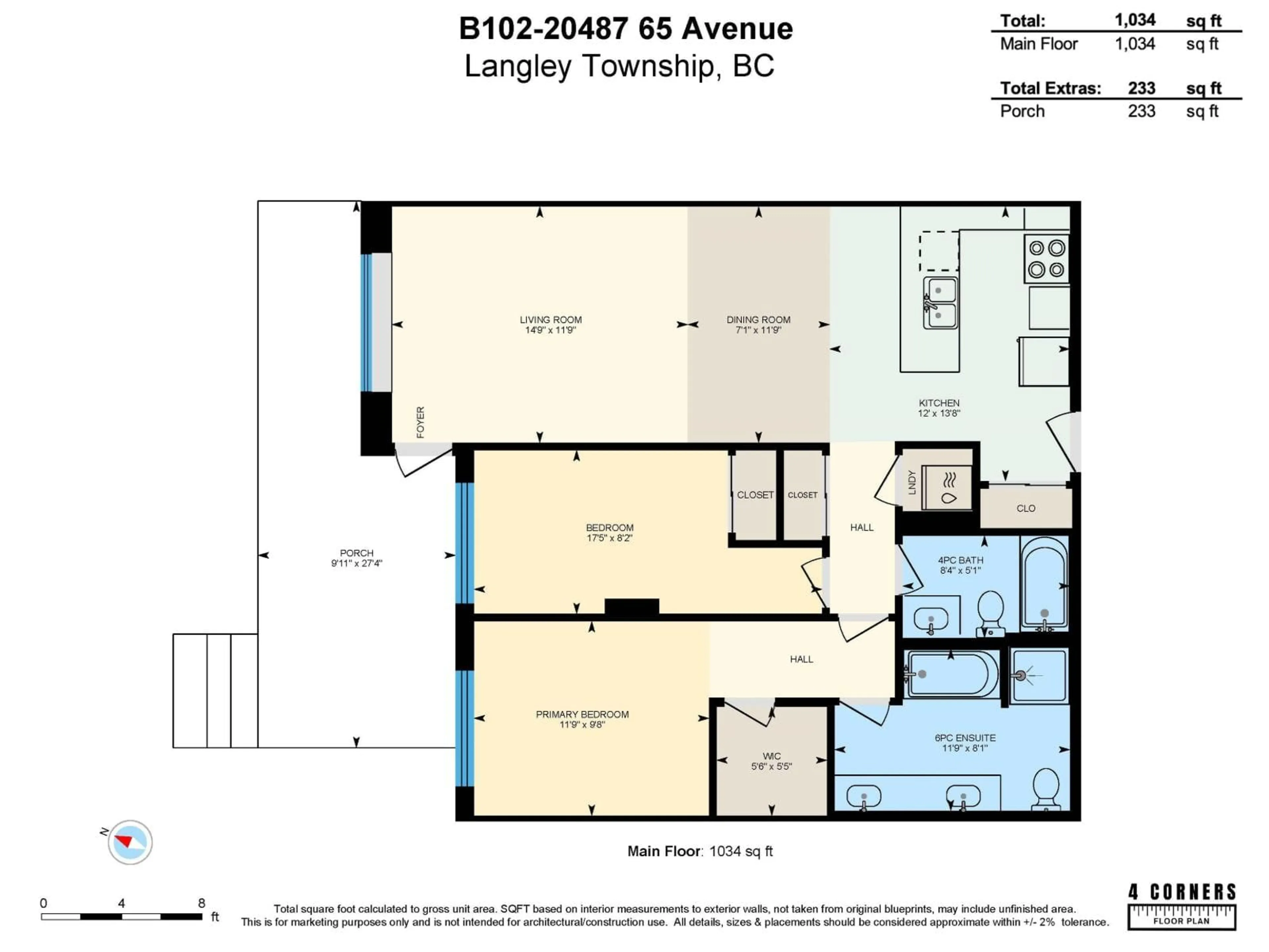 Floor plan for B102 - 20487 65 AVENUE, Langley British Columbia V2Y3K5