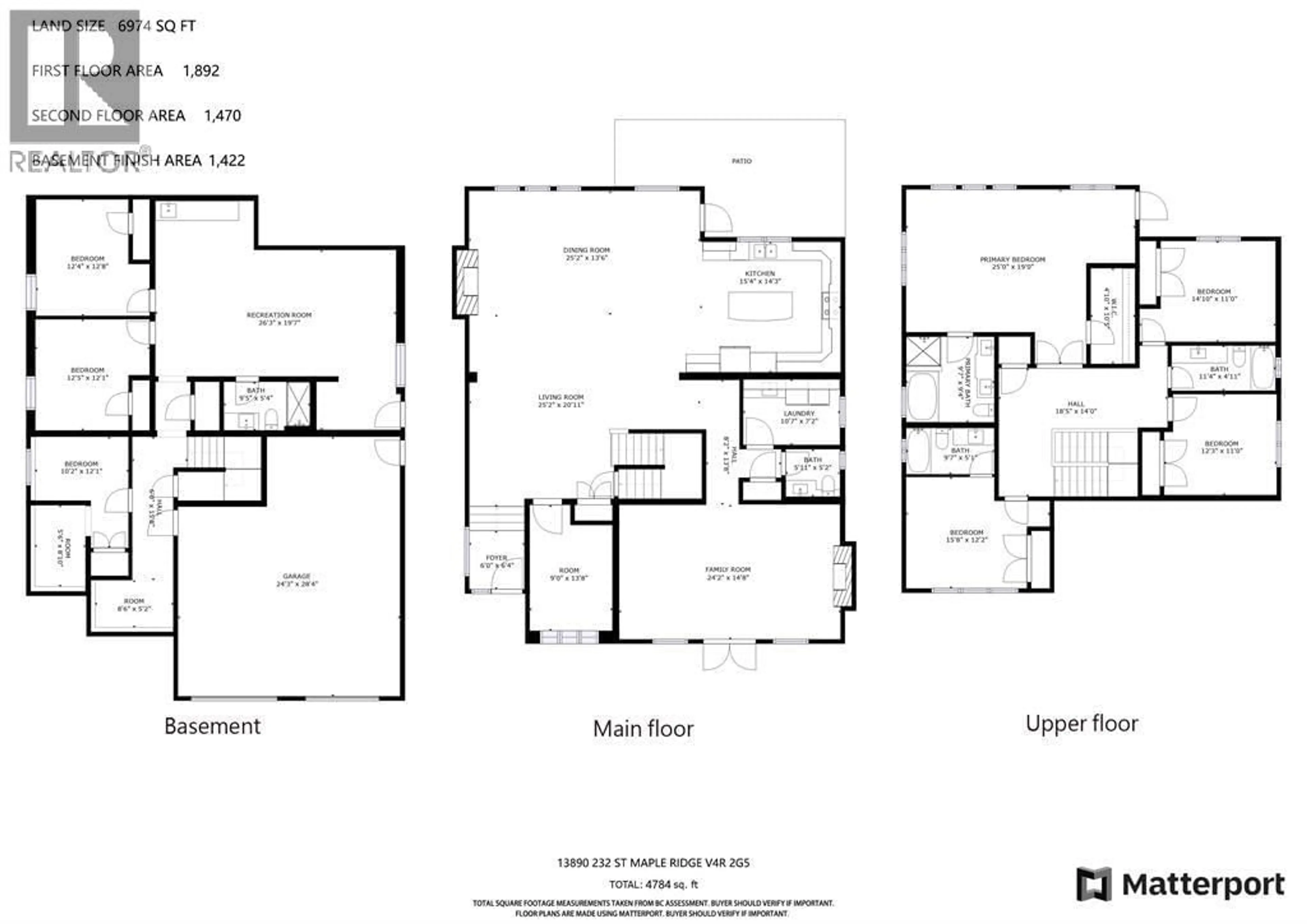 Floor plan for 13890 232 STREET, Maple Ridge British Columbia V4R2G5
