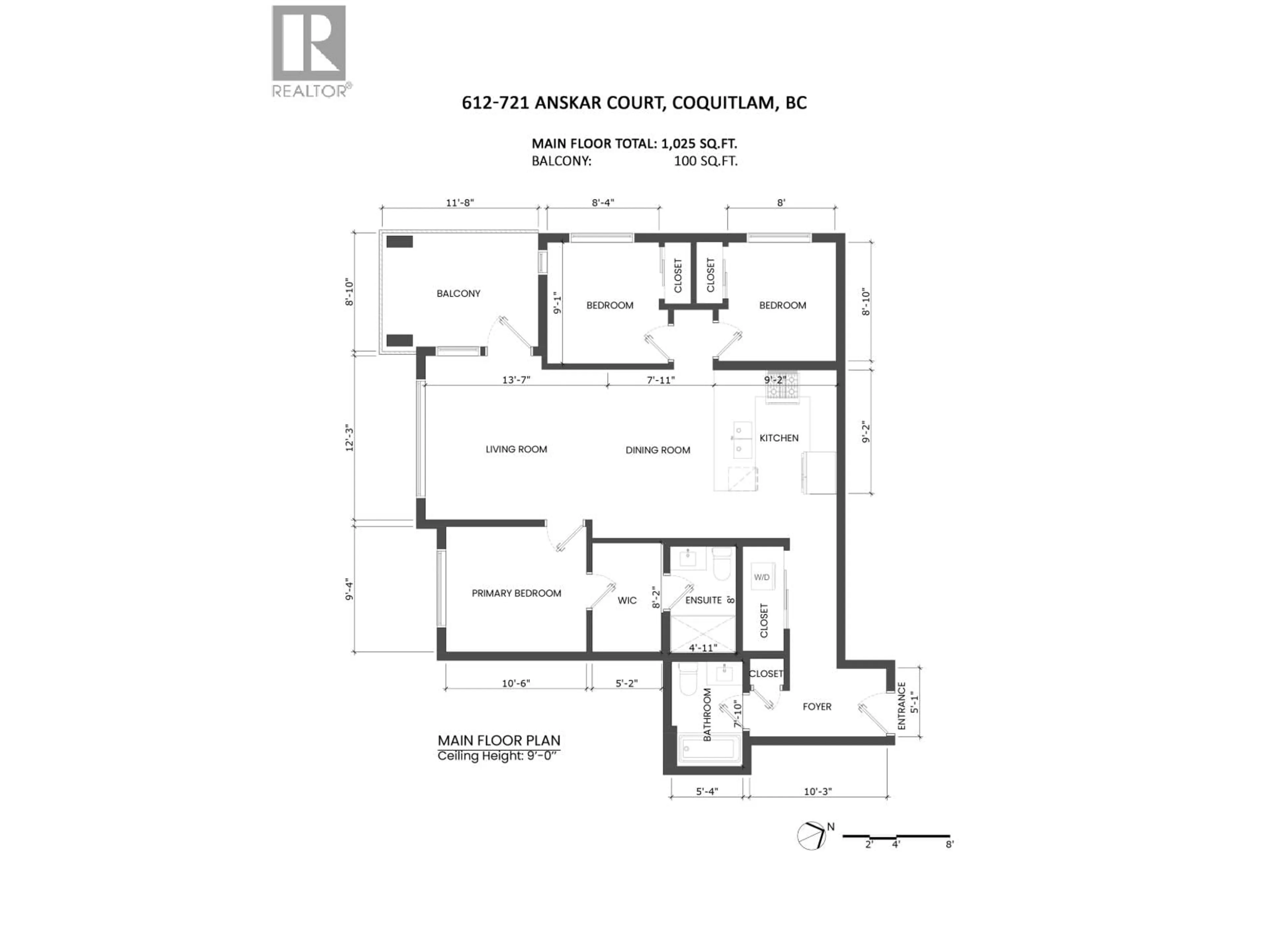 Floor plan for 612 - 721 ANSKAR COURT, Coquitlam British Columbia V3J0L4