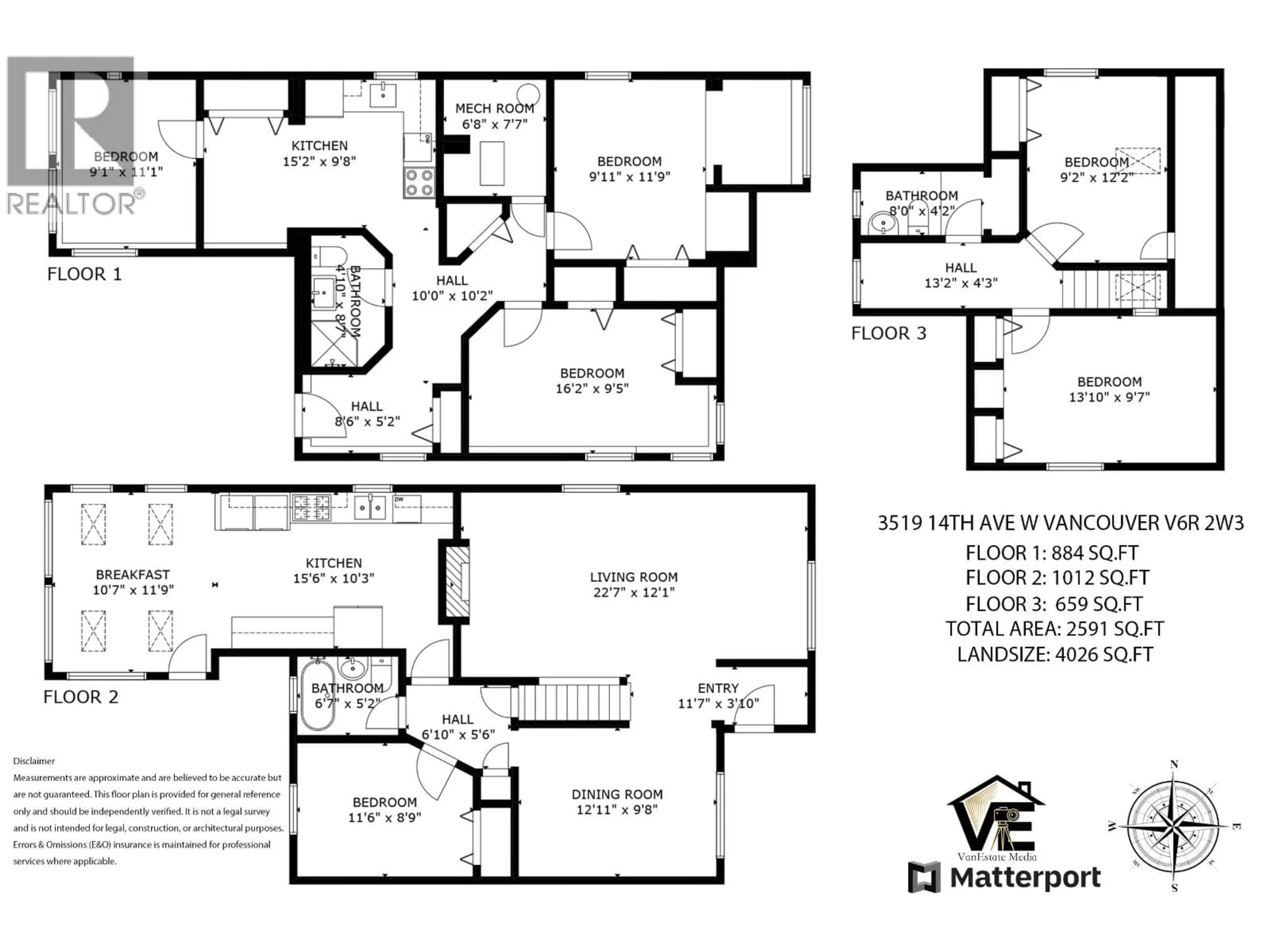 Floor plan for 3519 14TH AVENUE, Vancouver British Columbia V6R2W3