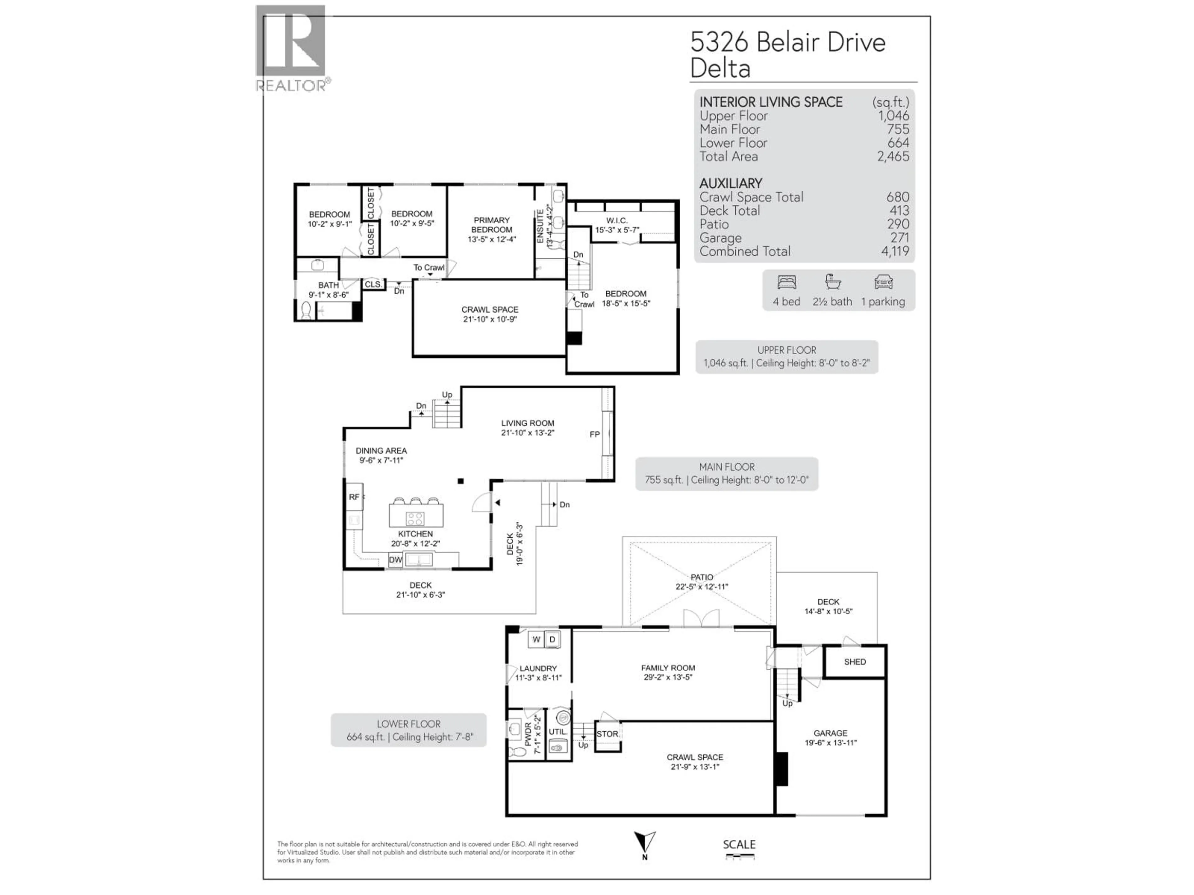 Floor plan for 5326 BELAIR DRIVE, Delta British Columbia V4M2E4