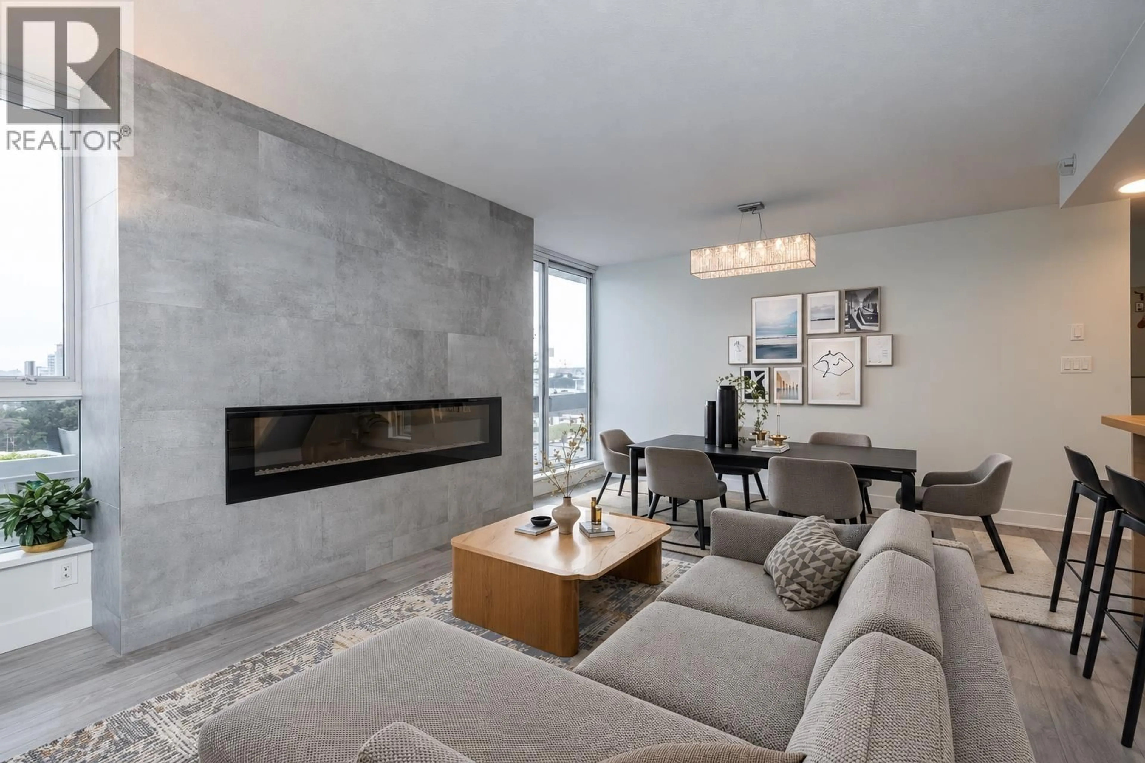 Living room with furniture, cement floor for 2508 - 788 HAMILTON STREET, Vancouver British Columbia V6B0E9