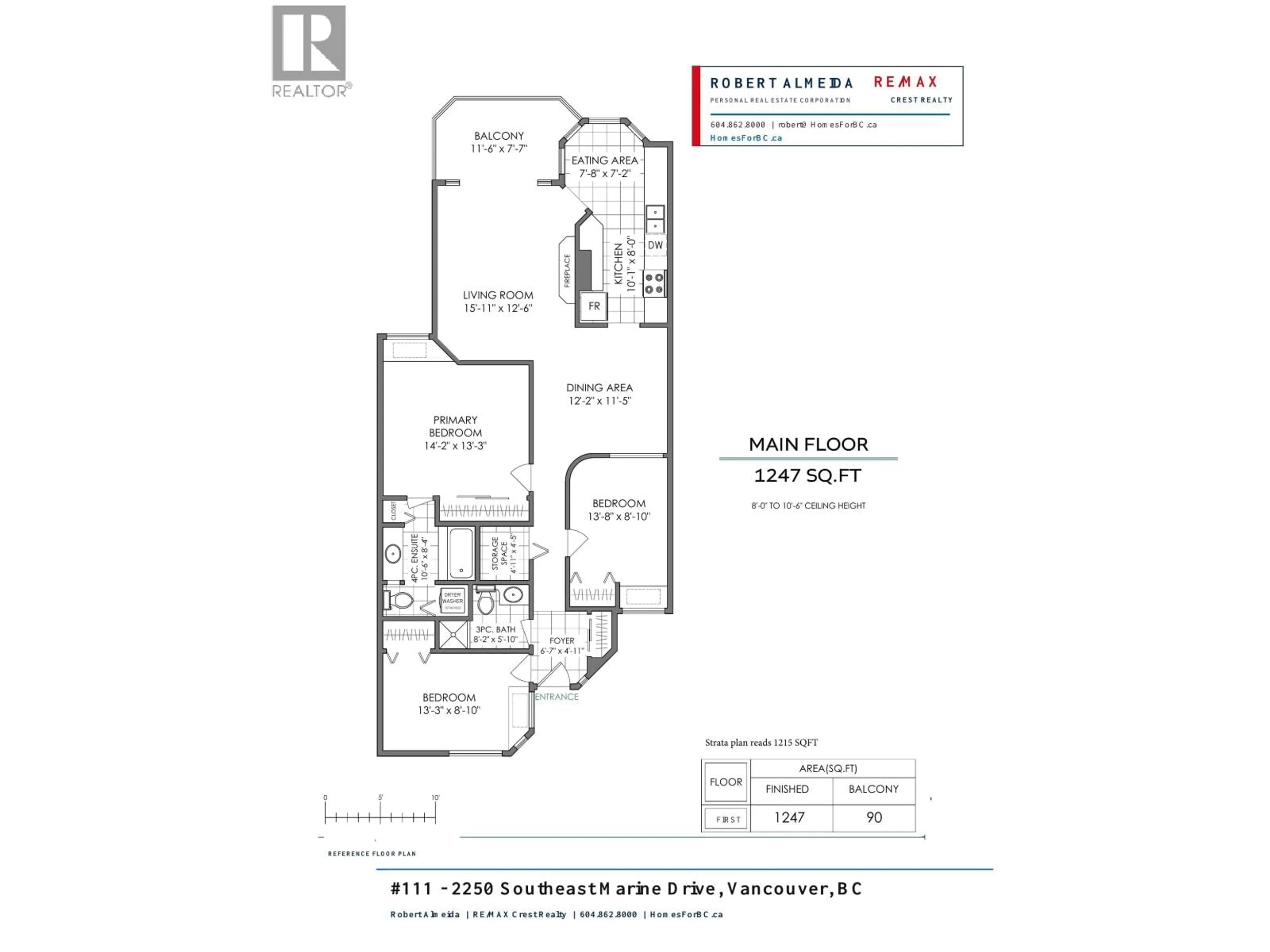 Floor plan for 111 - 2250 MARINE DRIVE, Vancouver British Columbia V5P2S2