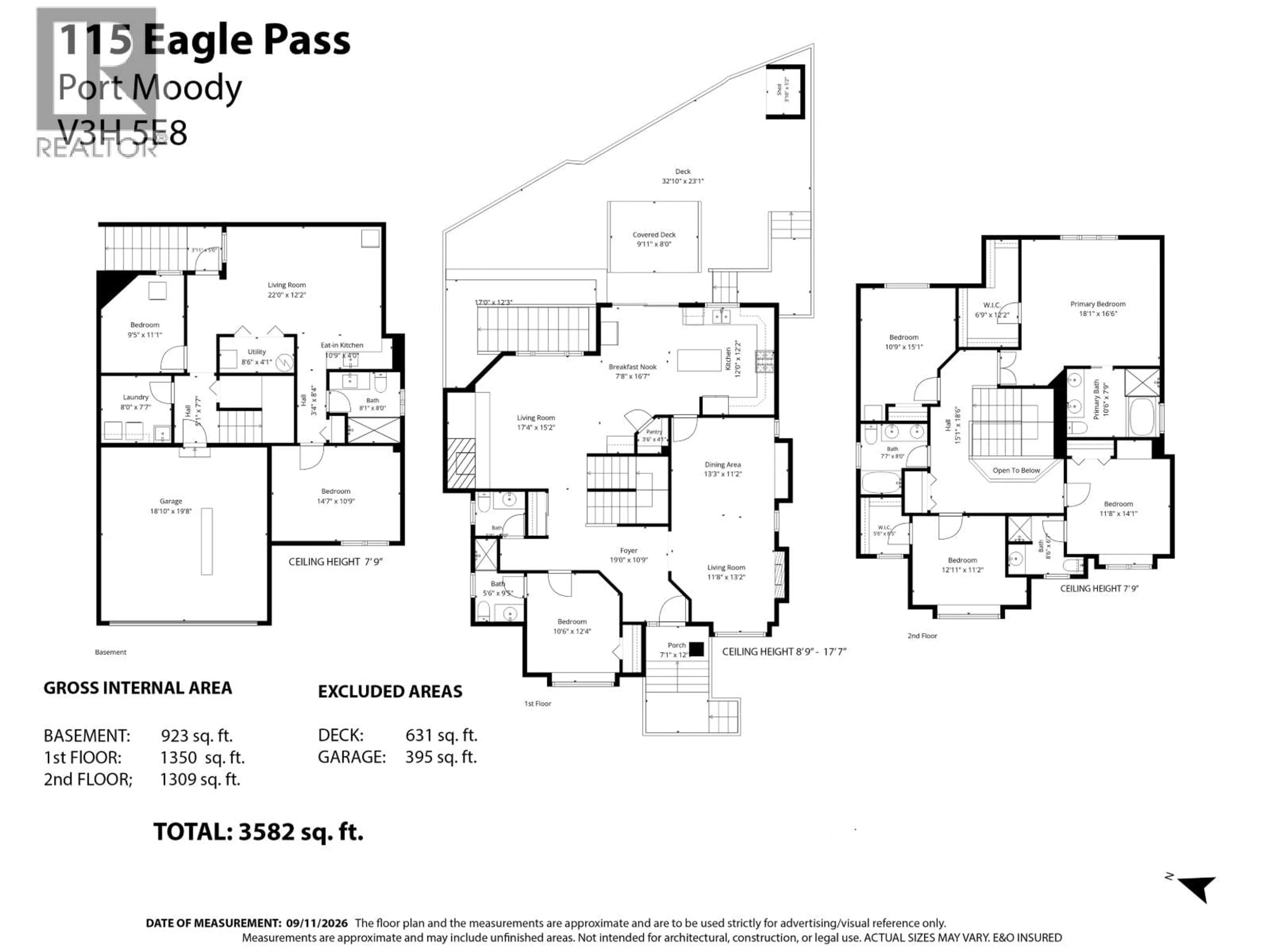 Floor plan for 115 EAGLE PASS, Port Moody British Columbia V3H5E8