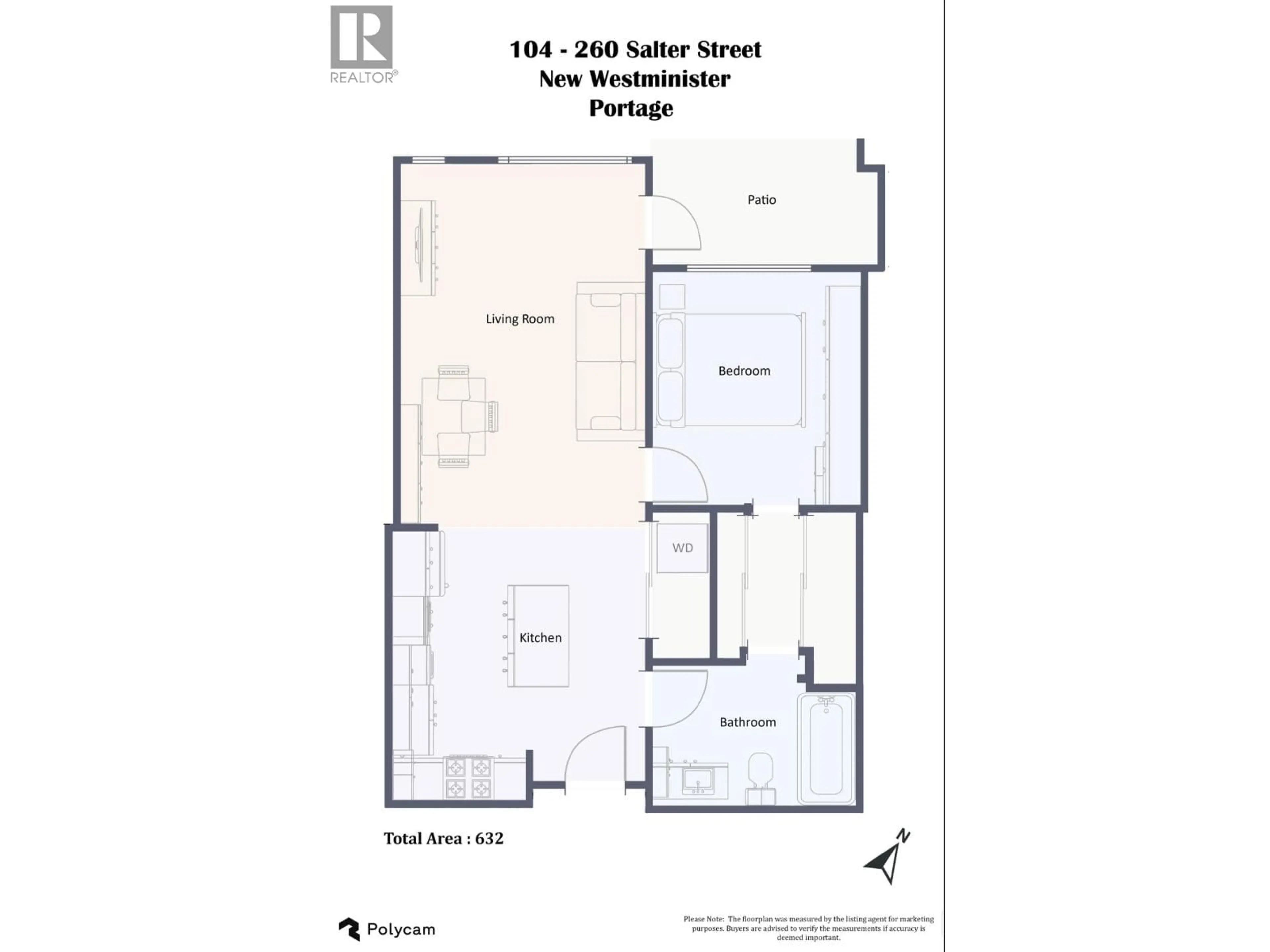 Floor plan for 104 - 260 SALTER STREET, New Westminster British Columbia V3M0J4