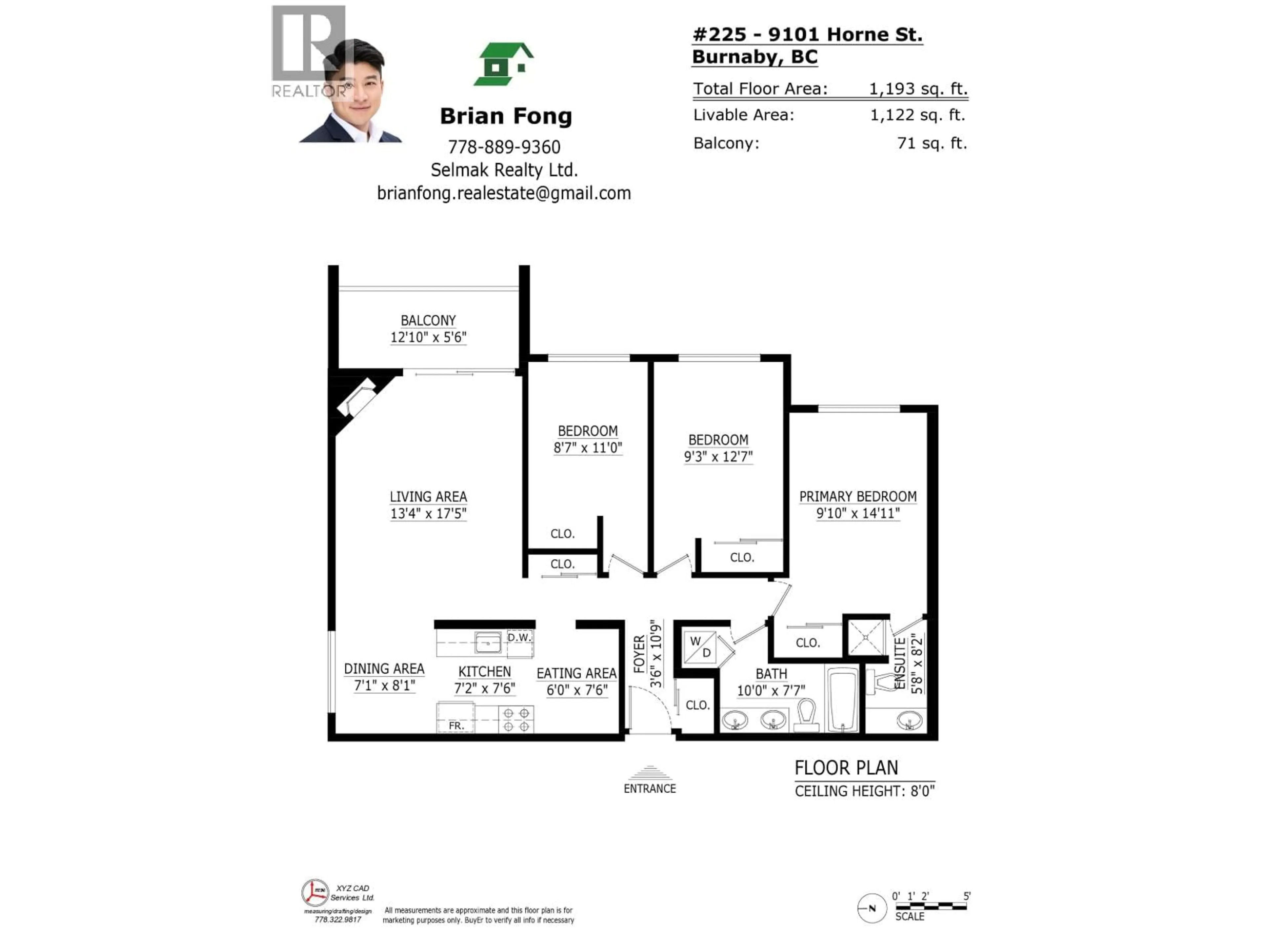 Floor plan for 225 - 9101 HORNE STREET, Burnaby British Columbia V3N4M3