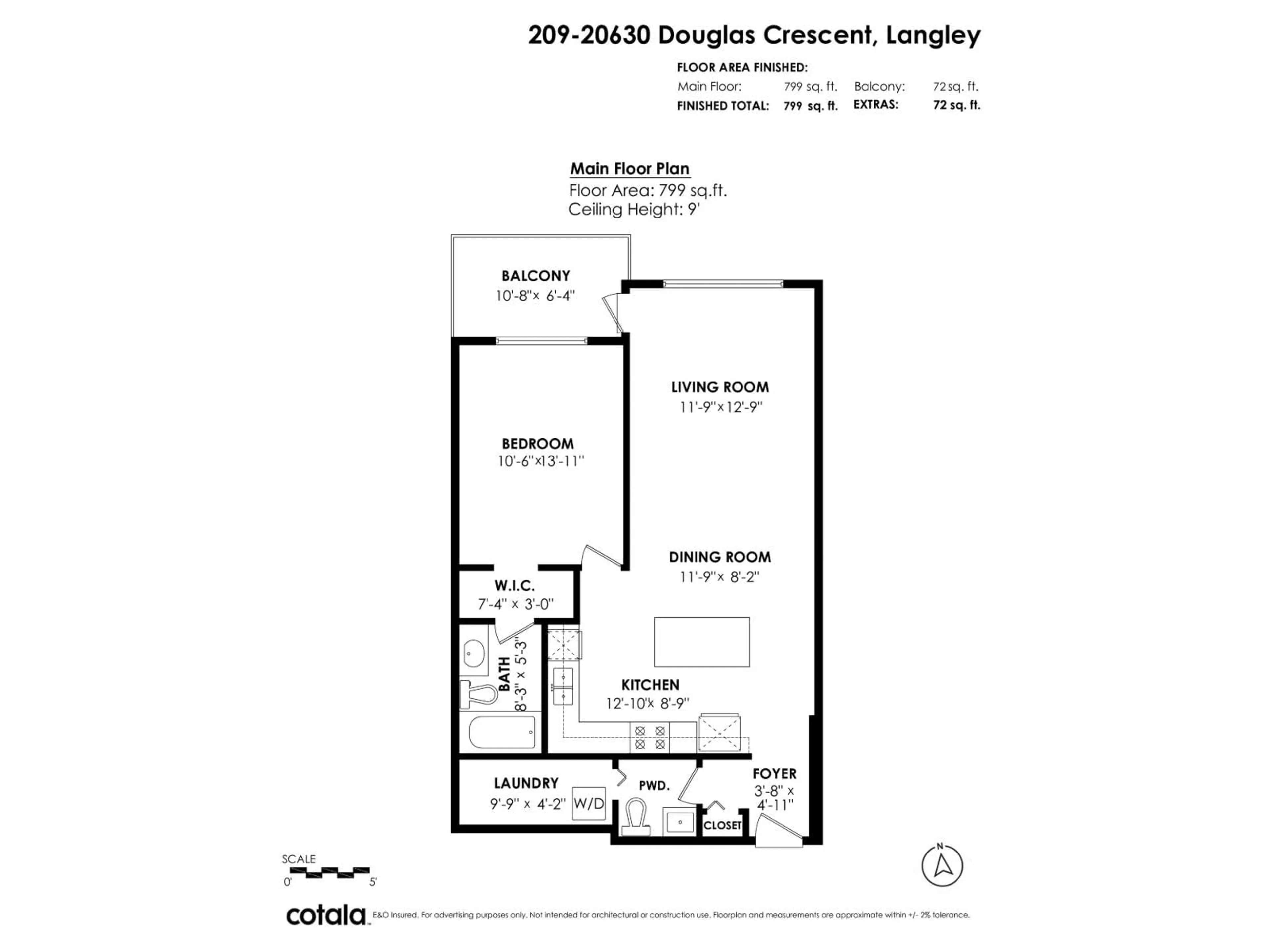 Floor plan for 209 - 20630 DOUGLAS CRESCENT, Langley British Columbia V3A4B8