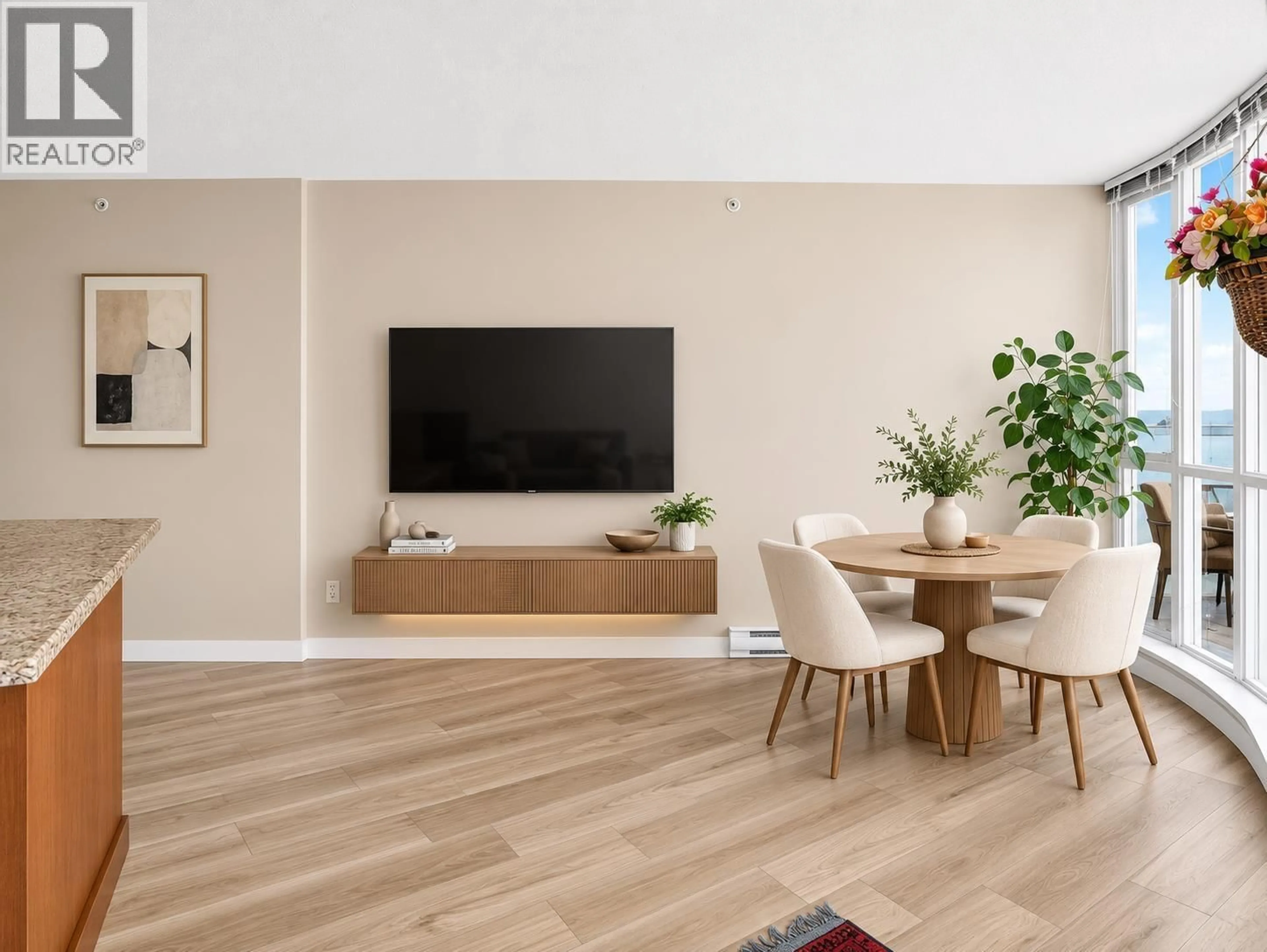 Living room with furniture, wood/laminate floor for 609 - 4028 KNIGHT STREET, Vancouver British Columbia V5N5Y8