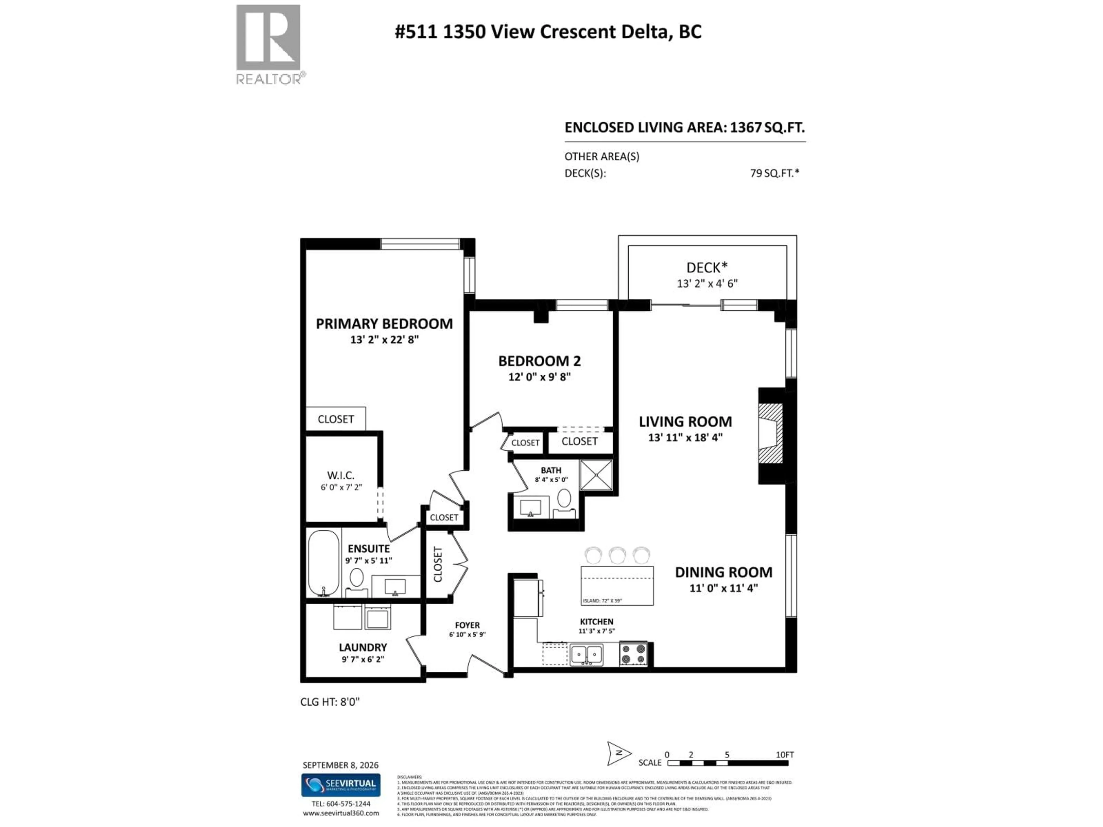 Floor plan for 511 - 1350 VIEW CRESCENT, Delta British Columbia V4L2K3