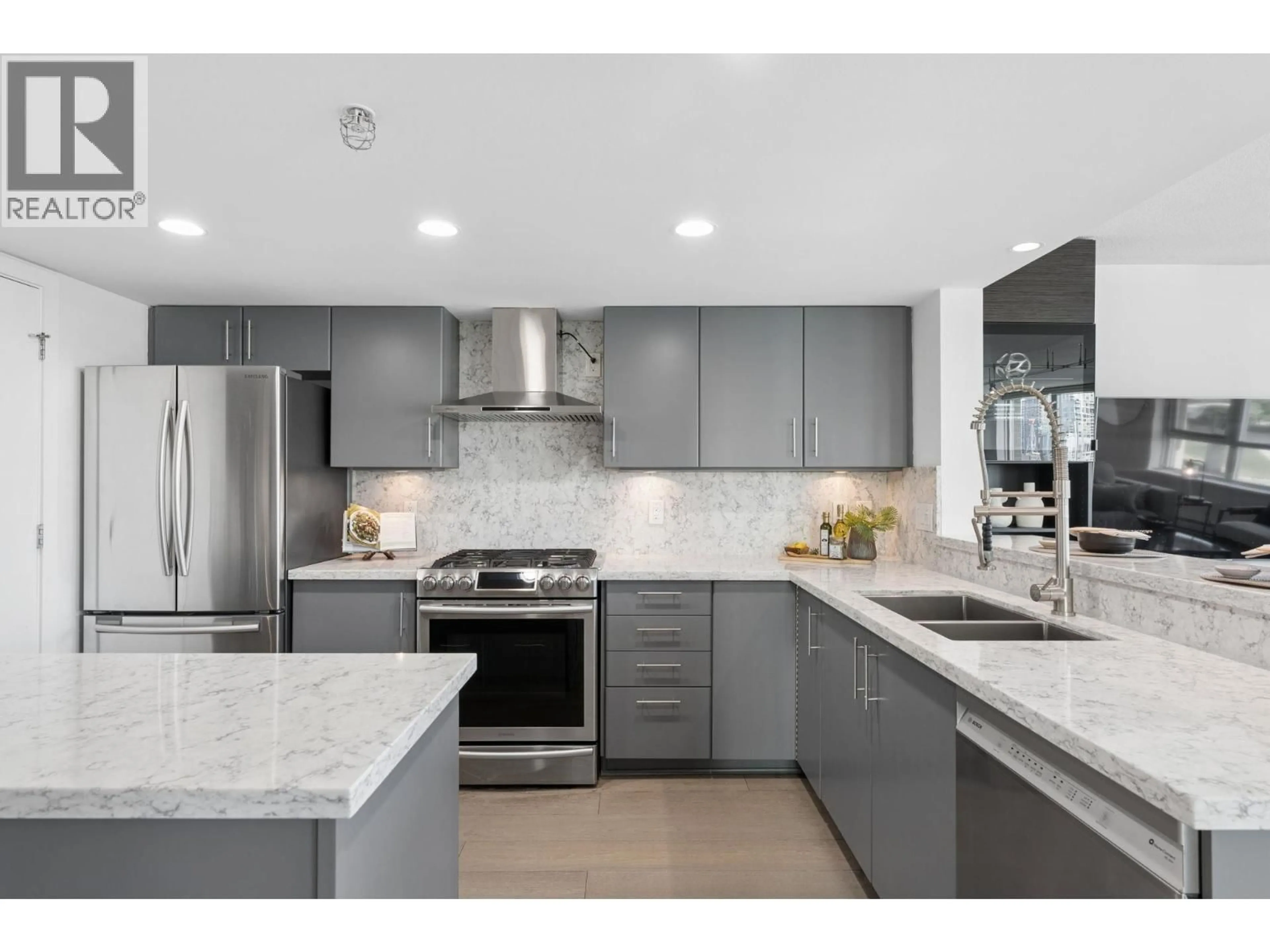 Contemporary kitchen, ceramic/tile floor for 506 - 120 MILROSS AVENUE, Vancouver British Columbia V6A4K7