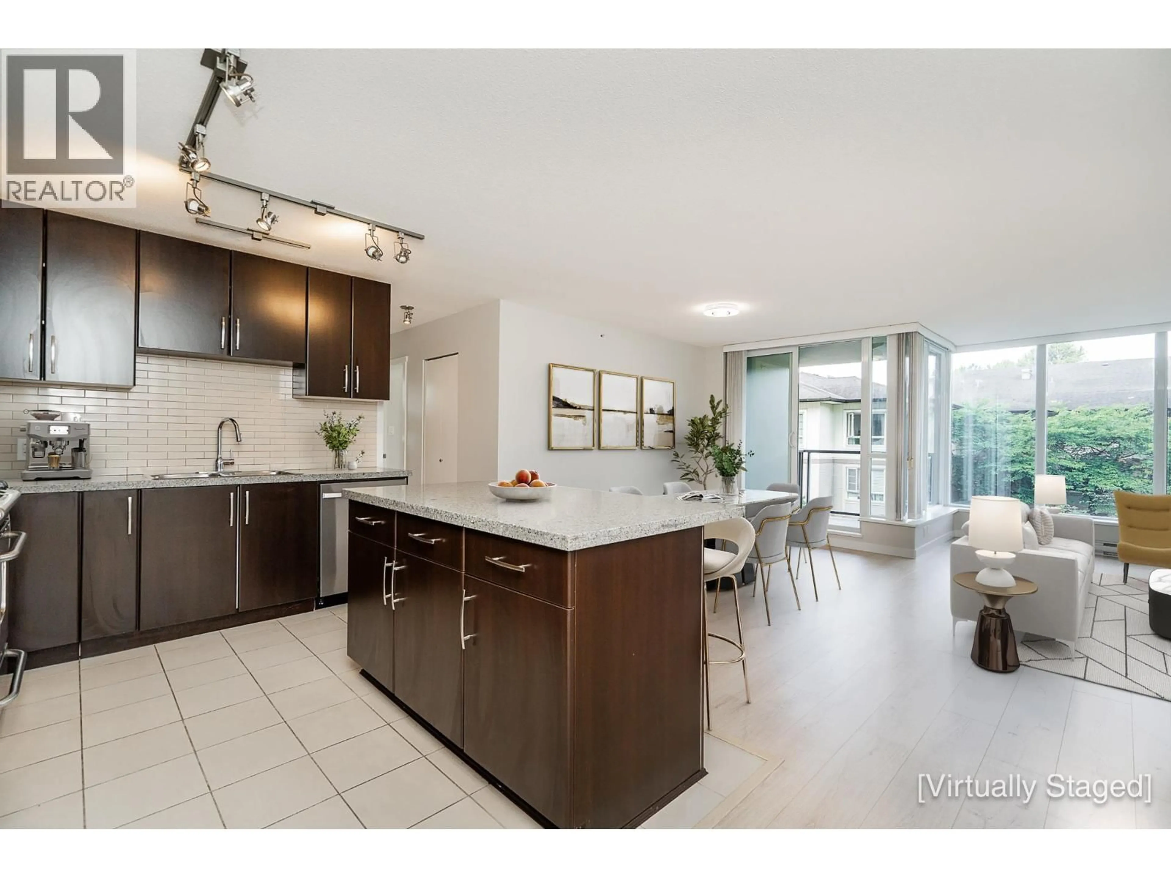 Open concept kitchen, ceramic/tile floor for 503 - 660 NOOTKA WAY, Port Moody British Columbia V3H0B7