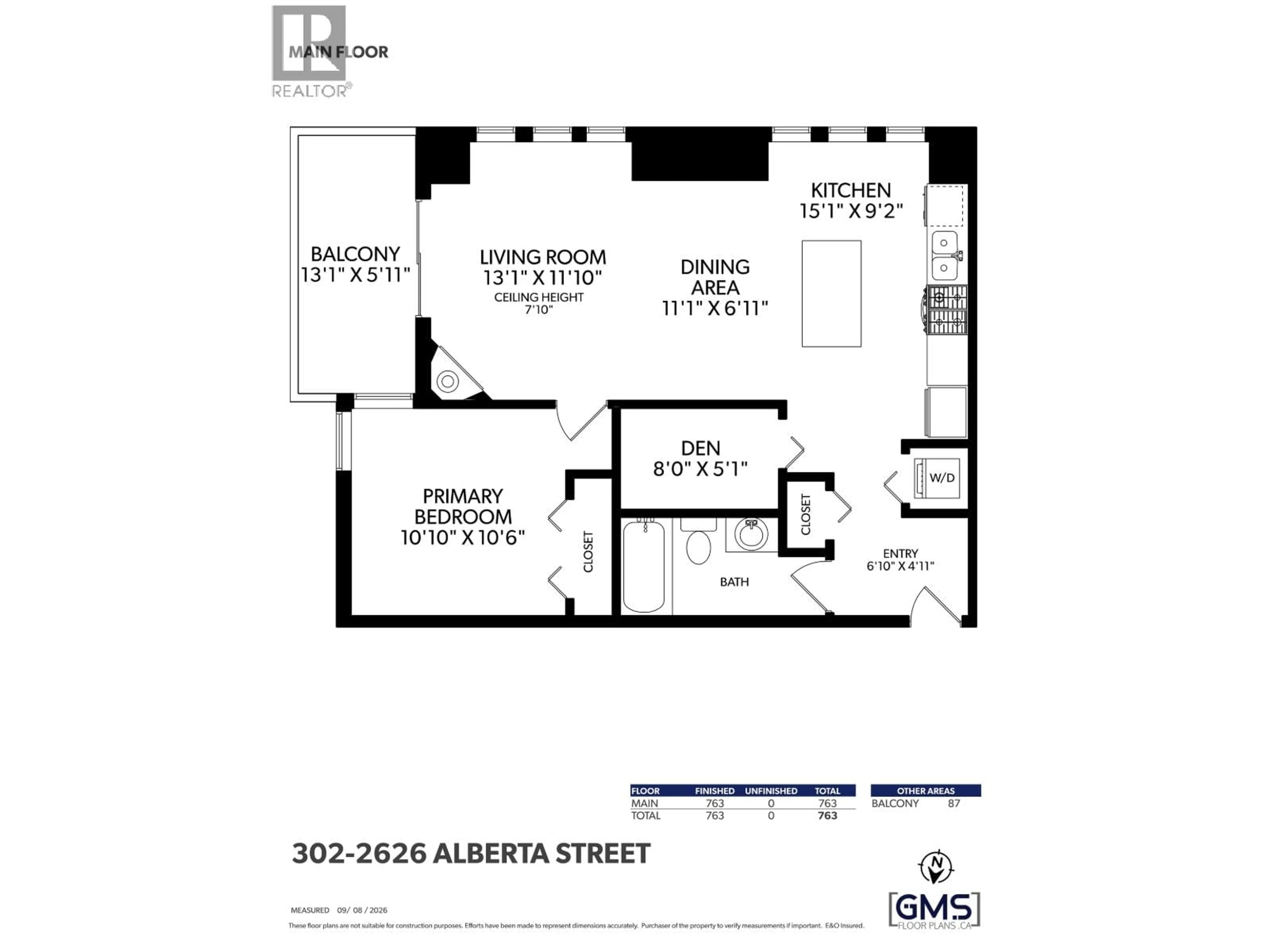 Floor plan for 302 - 2626 ALBERTA STREET, Vancouver British Columbia V5Y3L4