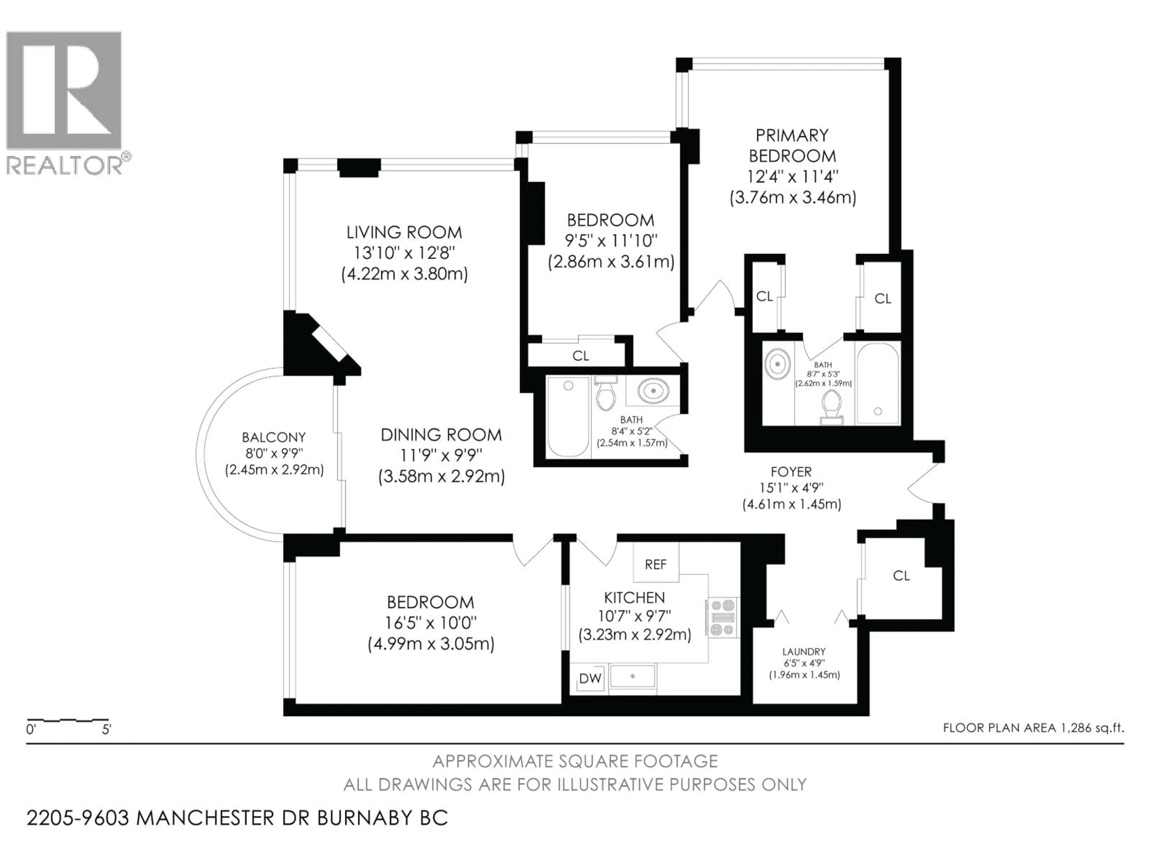 Floor plan for 2205 - 9603 MANCHESTER DRIVE, Burnaby British Columbia V3N4Y7