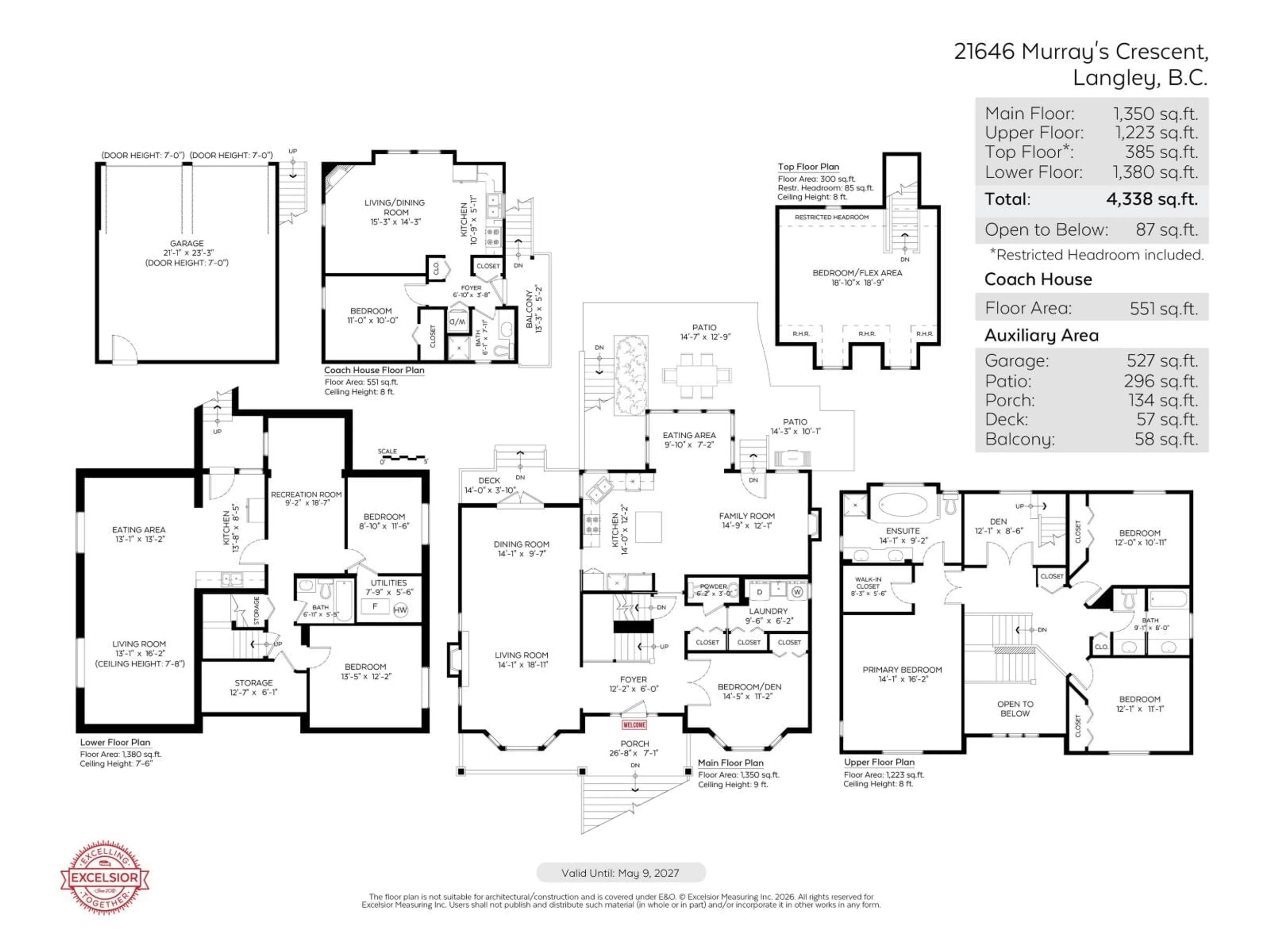 Floor plan for 21646 MURRAY'S CRESCENT, Langley British Columbia V3A8N2