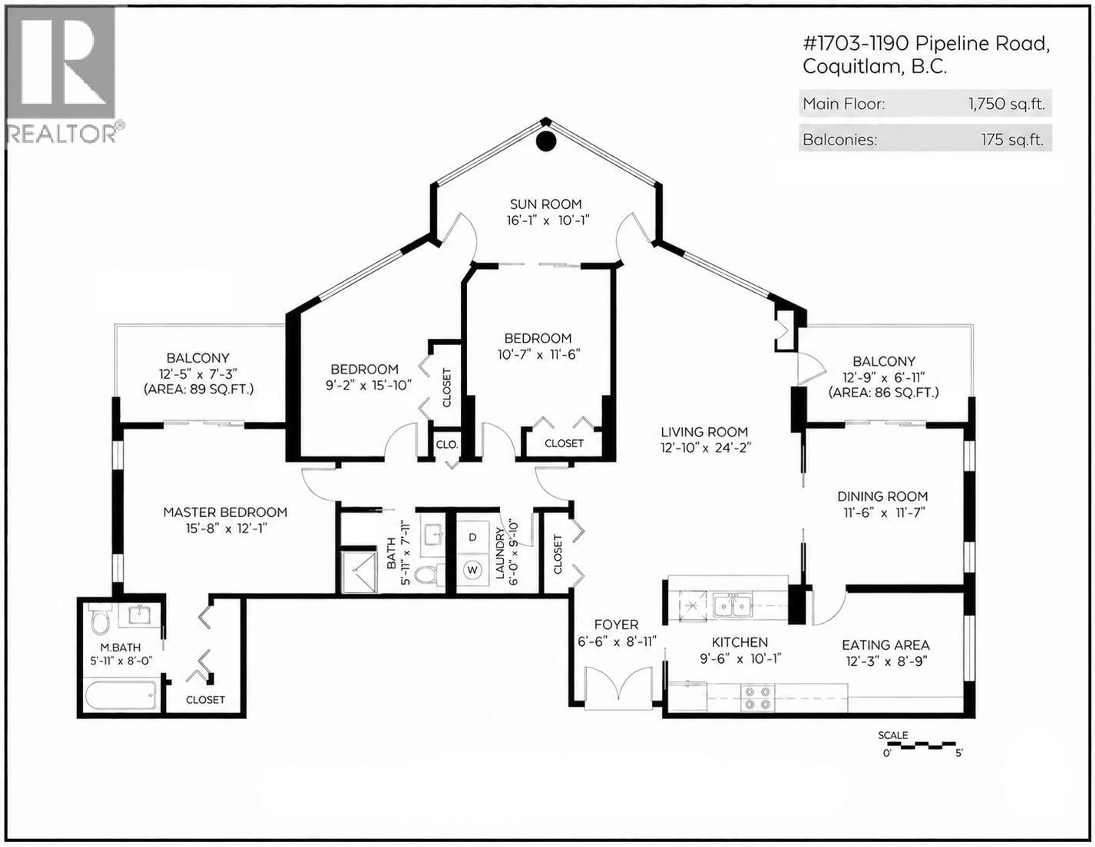 Floor plan for 1703 - 1190 PIPELINE ROAD, Coquitlam British Columbia V3B7T9