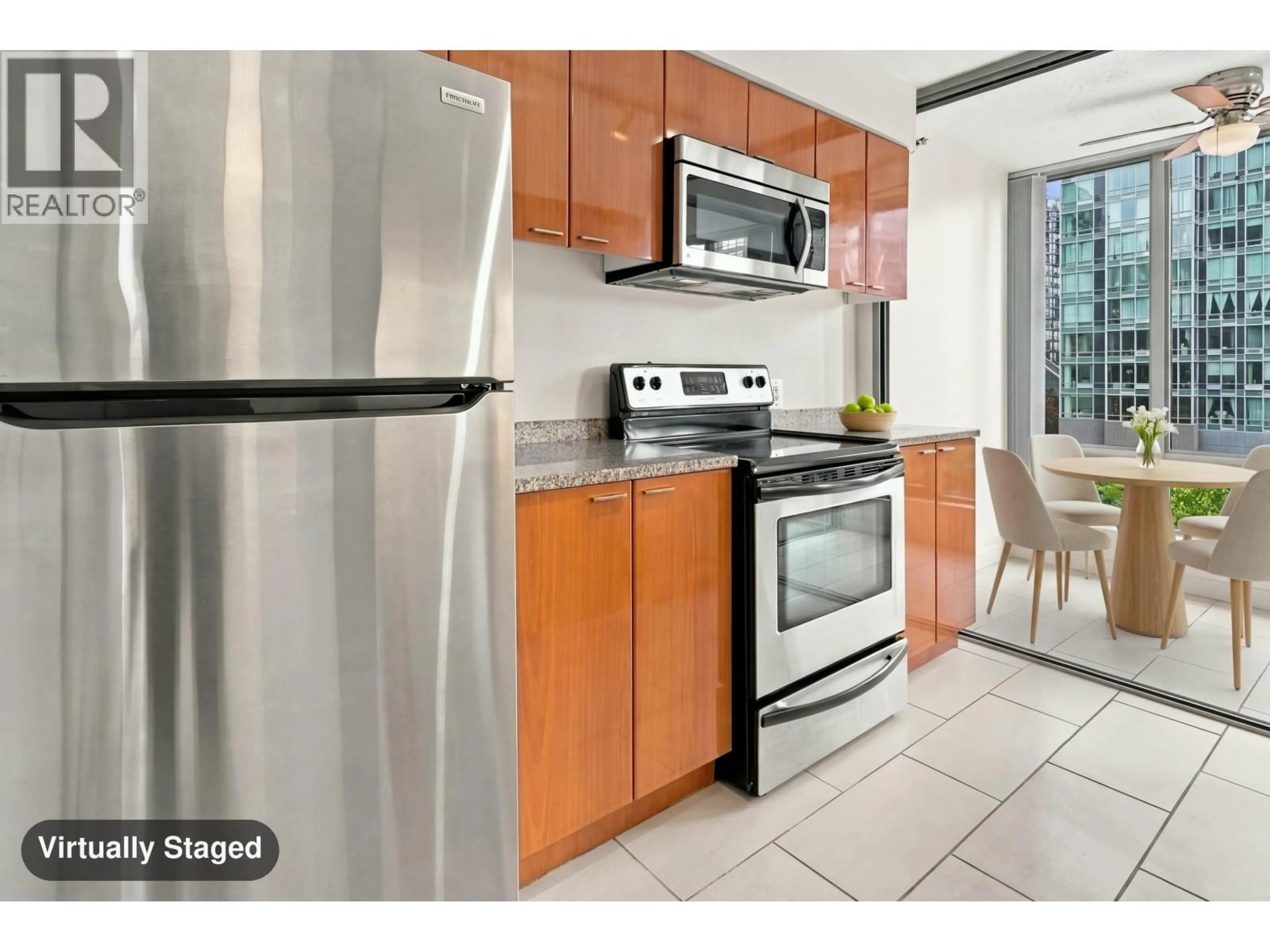 Standard kitchen, ceramic/tile floor for 606 - 1288 GEORGIA STREET, Vancouver British Columbia V6E4R3