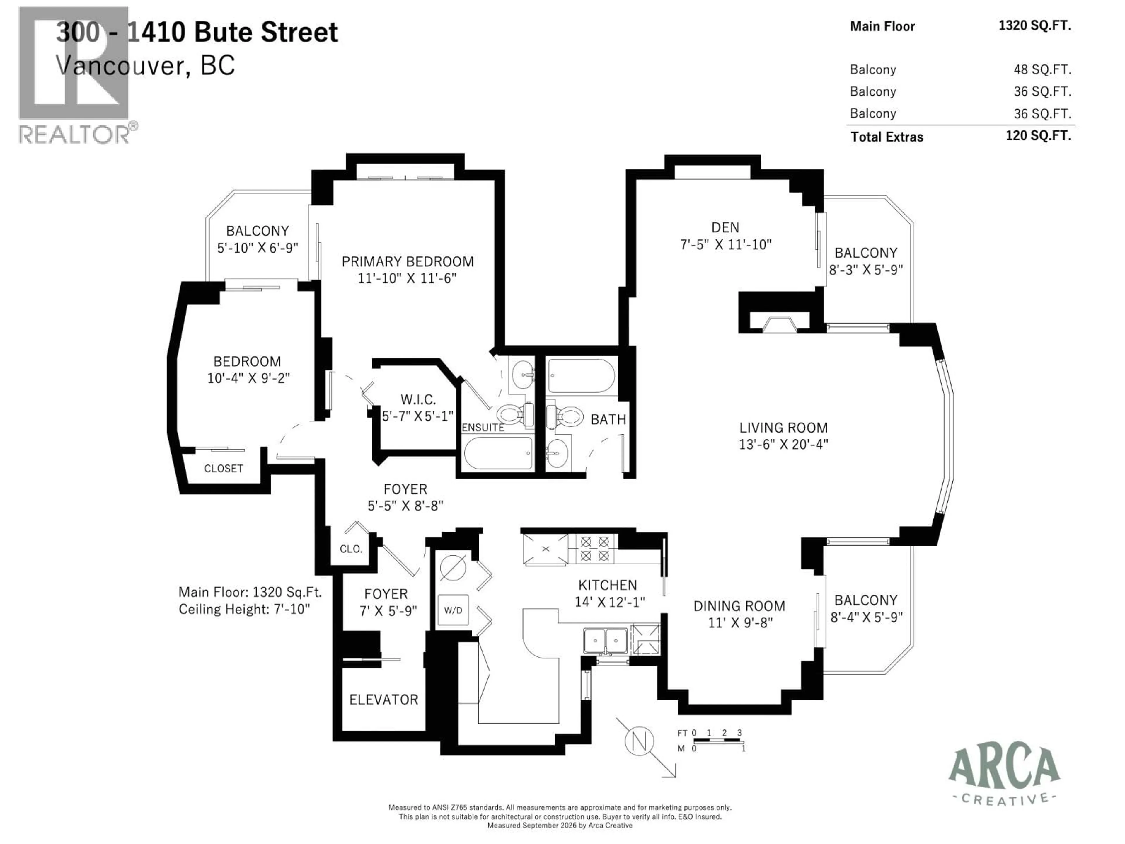 Floor plan for 300 - 1410 BUTE STREET, Vancouver British Columbia V6E2A7