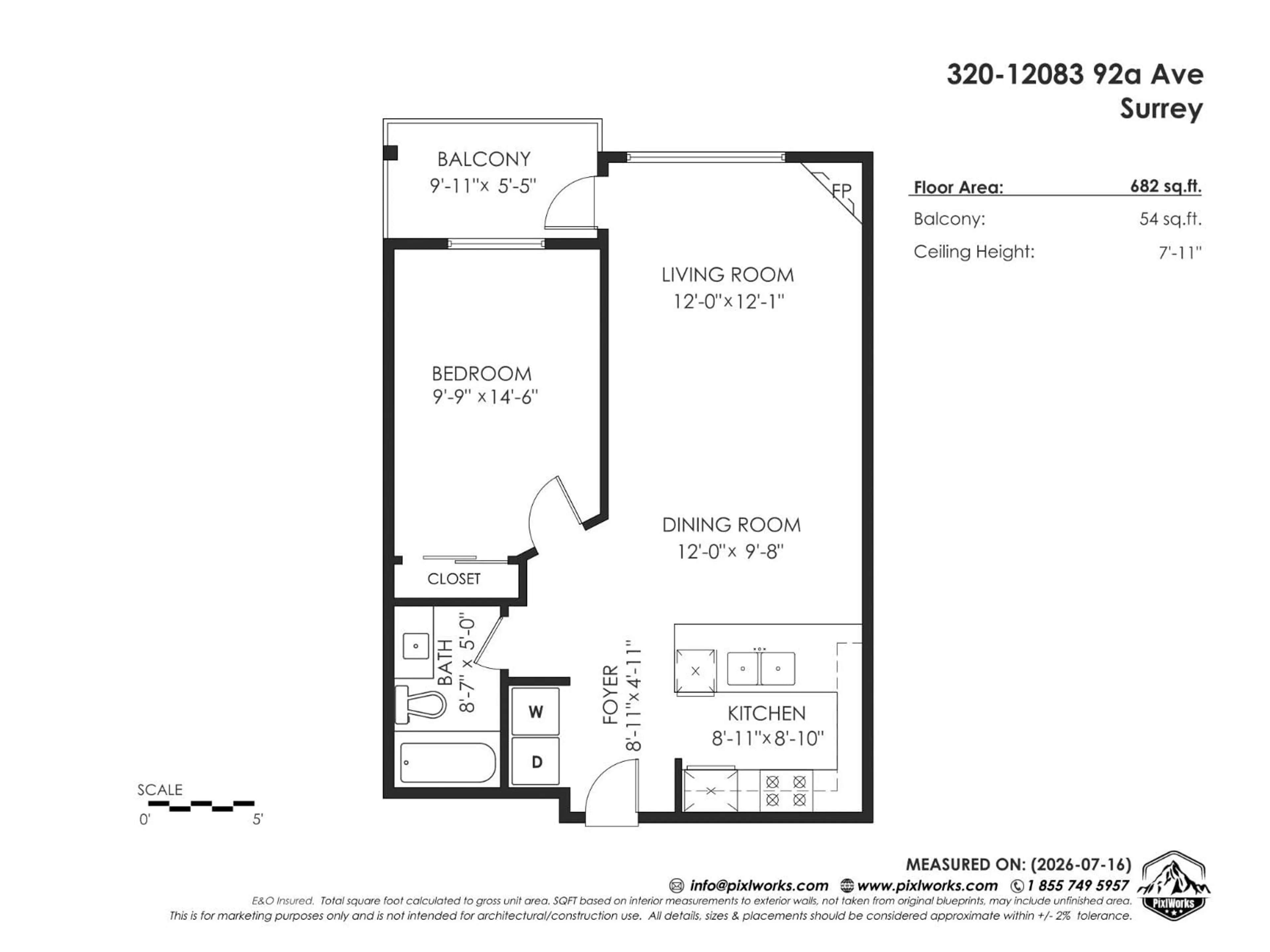 Floor plan for 320 - 12083 92A AVENUE, Surrey British Columbia V3V8C8