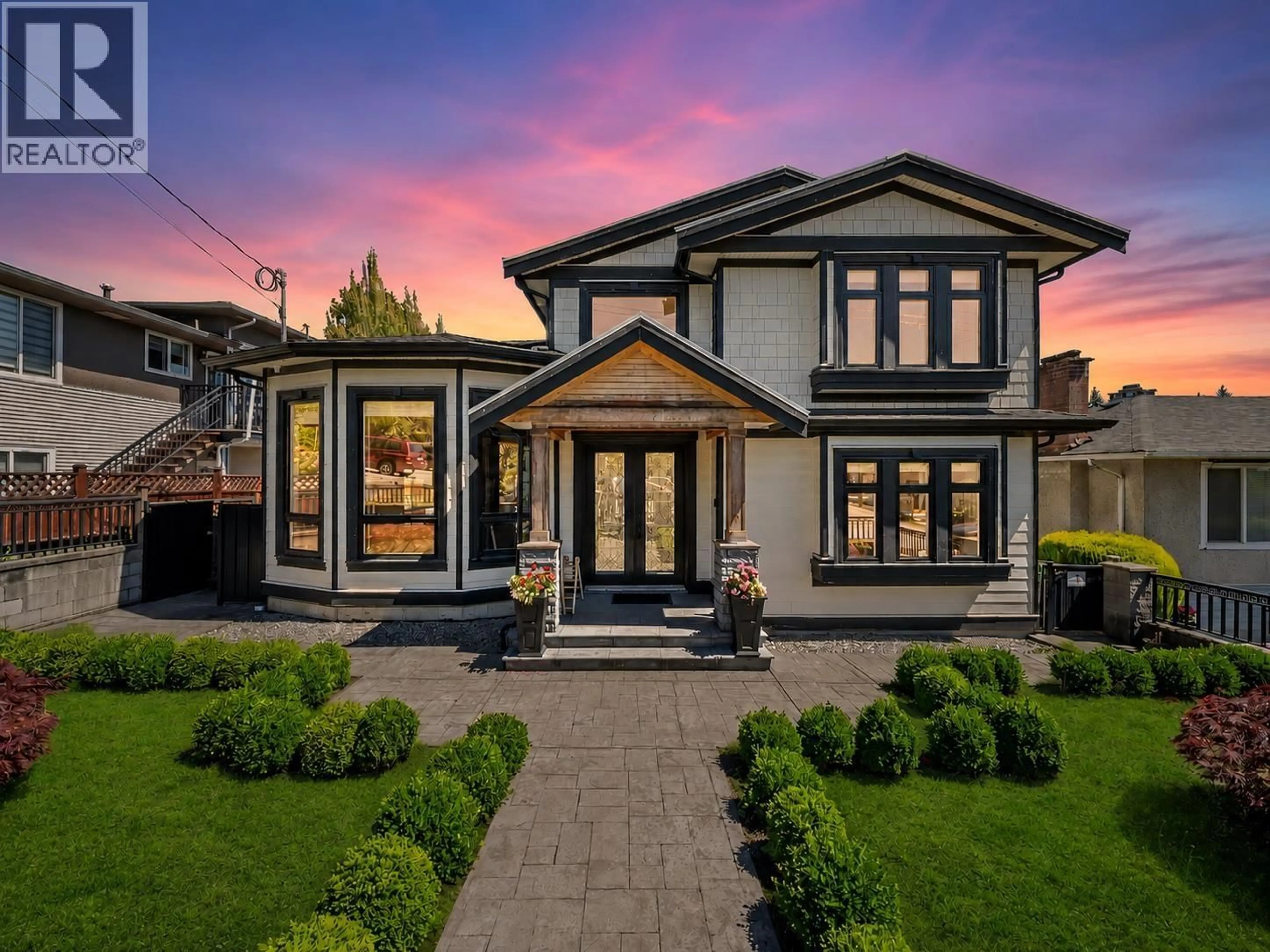 Home with vinyl exterior material, street for 7626 HEDLEY AVENUE, Burnaby British Columbia V5E2R3