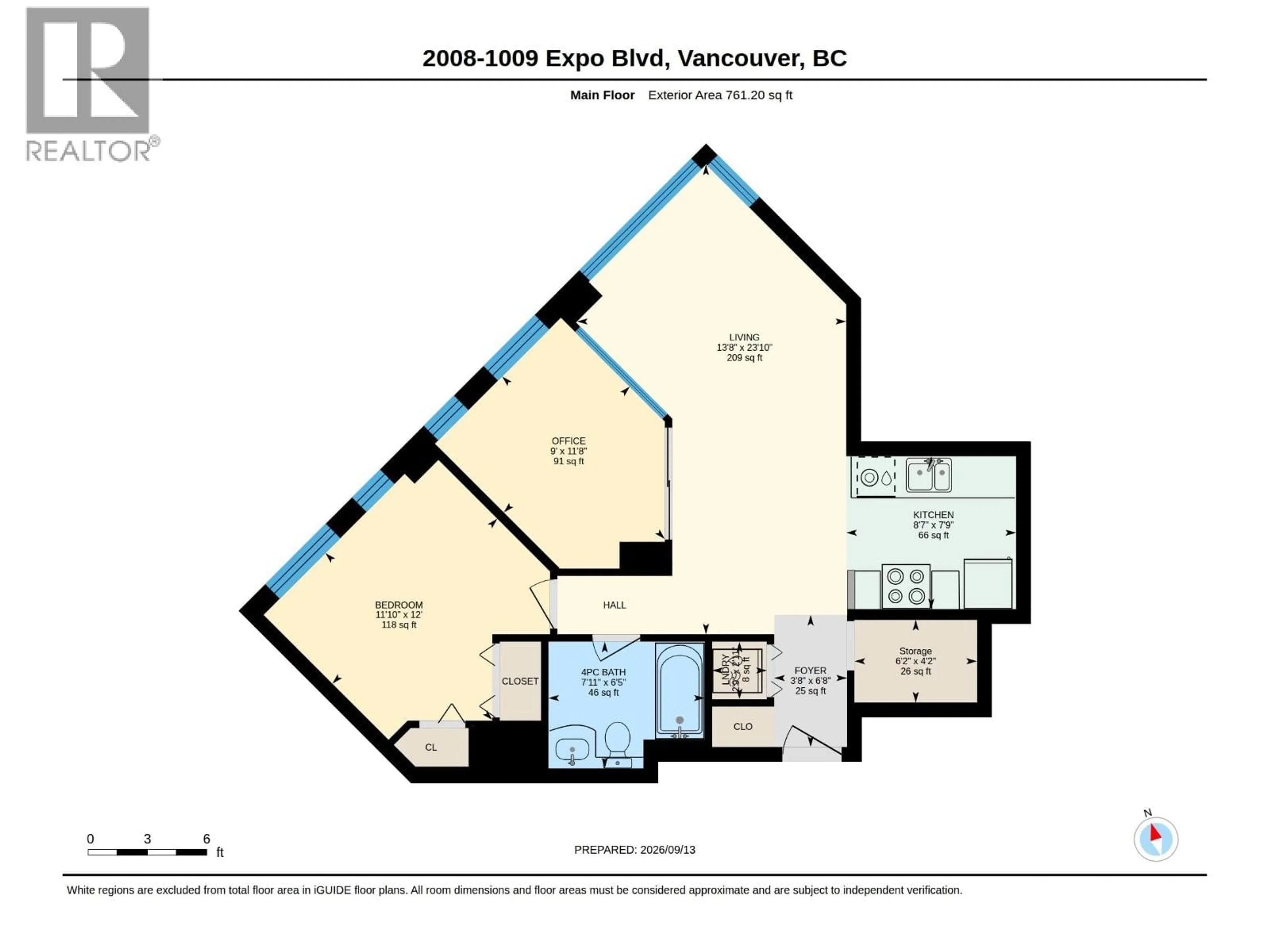 Floor plan for 2008 - 1009 EXPO BOULEVARD, Vancouver British Columbia V6Z2V9