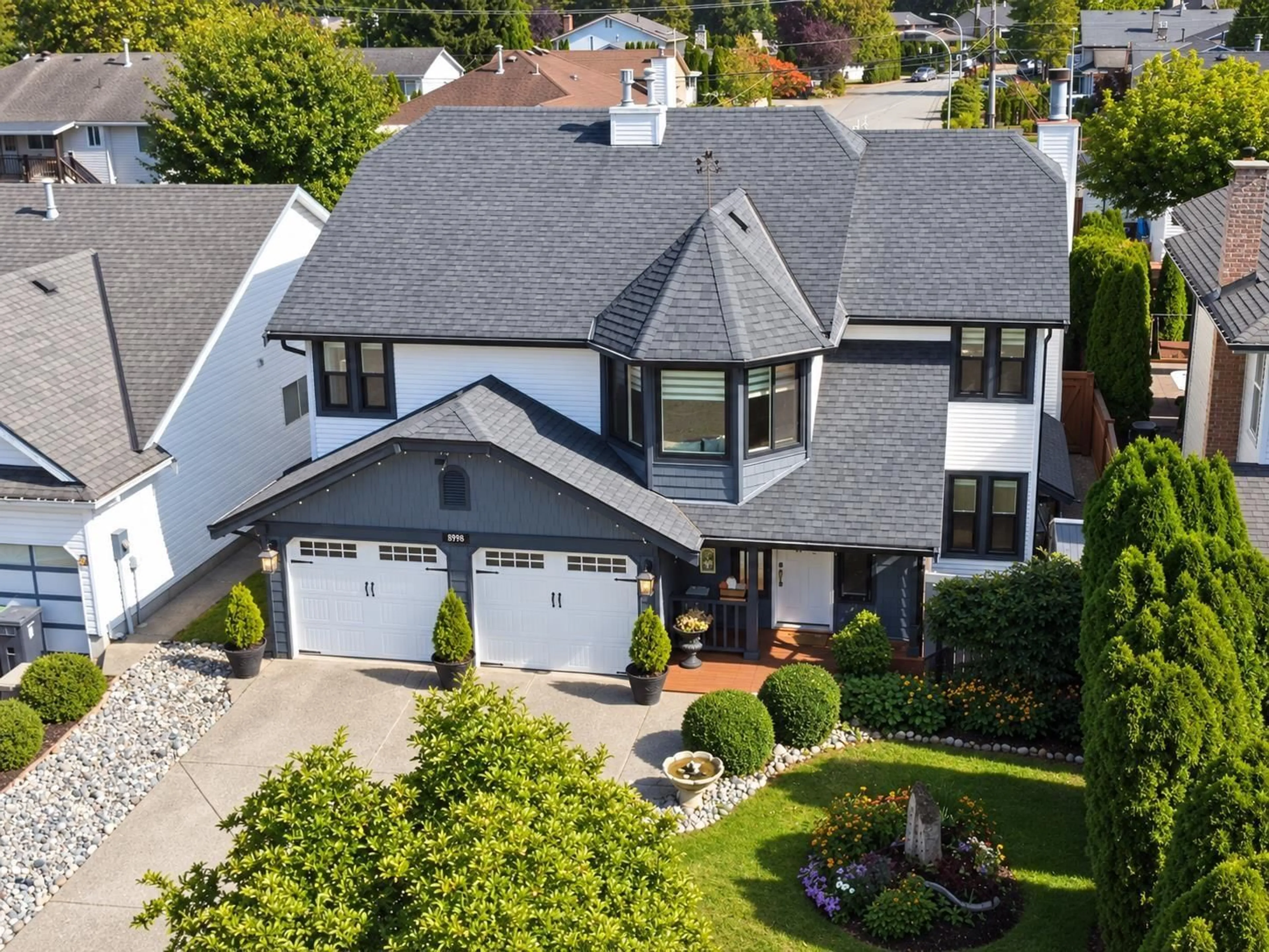 A pic from outside/outdoor area/front of a property/back of a property/a pic from drone, street for 8998 203B STREET, Langley British Columbia V1M1Y6