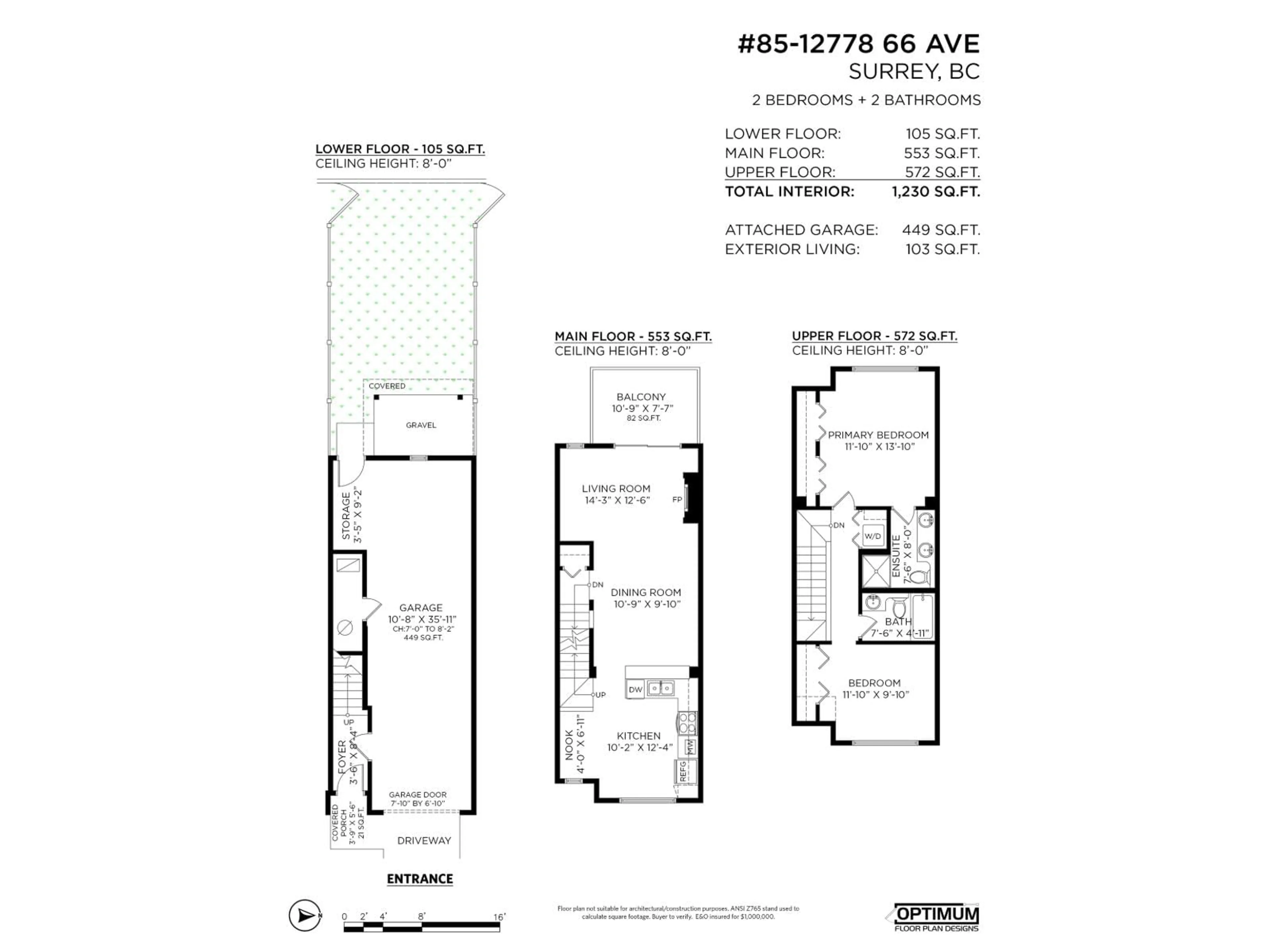 Floor plan for 85 - 12778 66TH AVENUE, Surrey British Columbia V3W1K9
