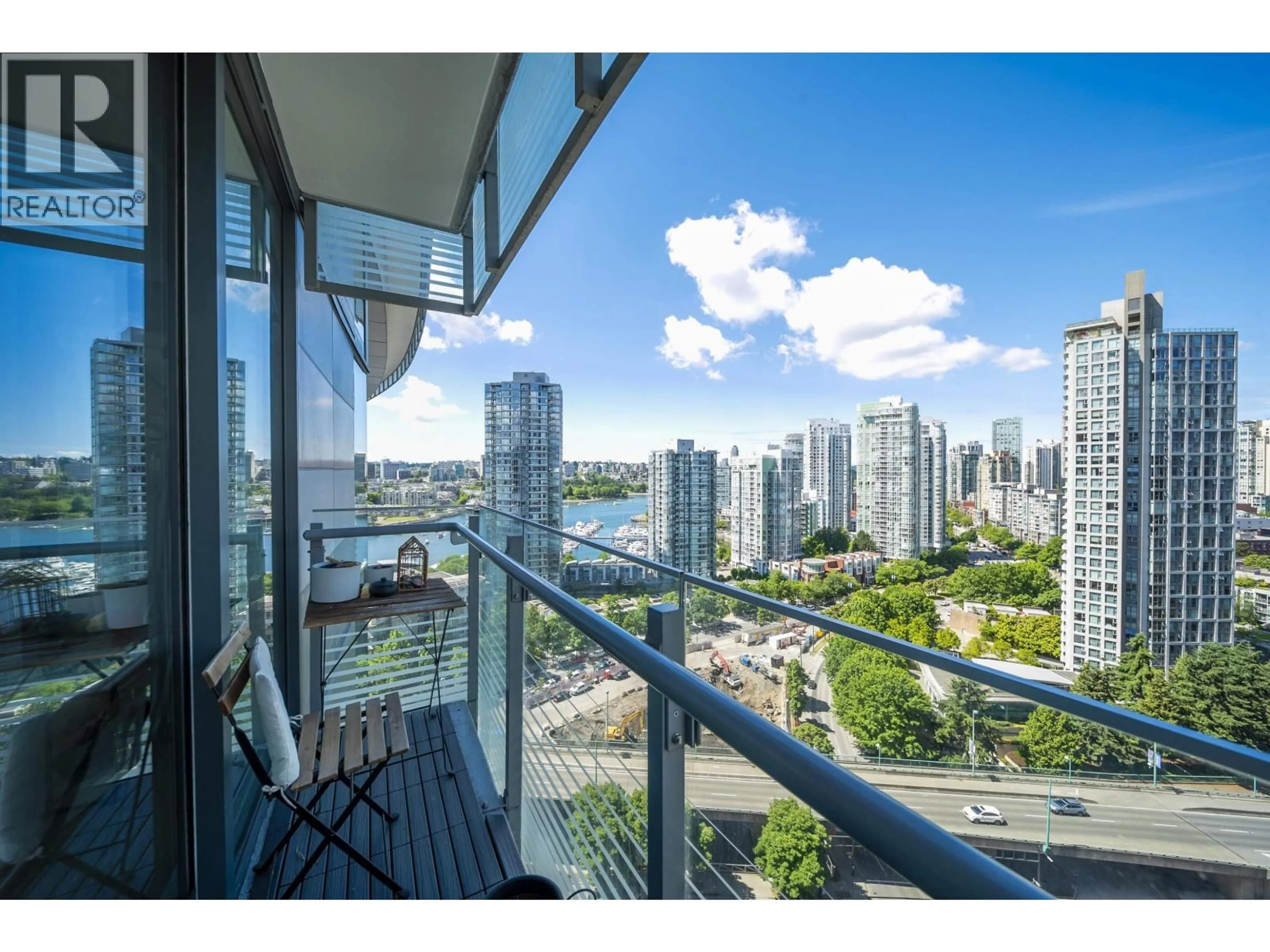 Balcony in the apartment, city buildings view from balcony for 2001 - 89 NELSON STREET, Vancouver British Columbia V6Z0E7