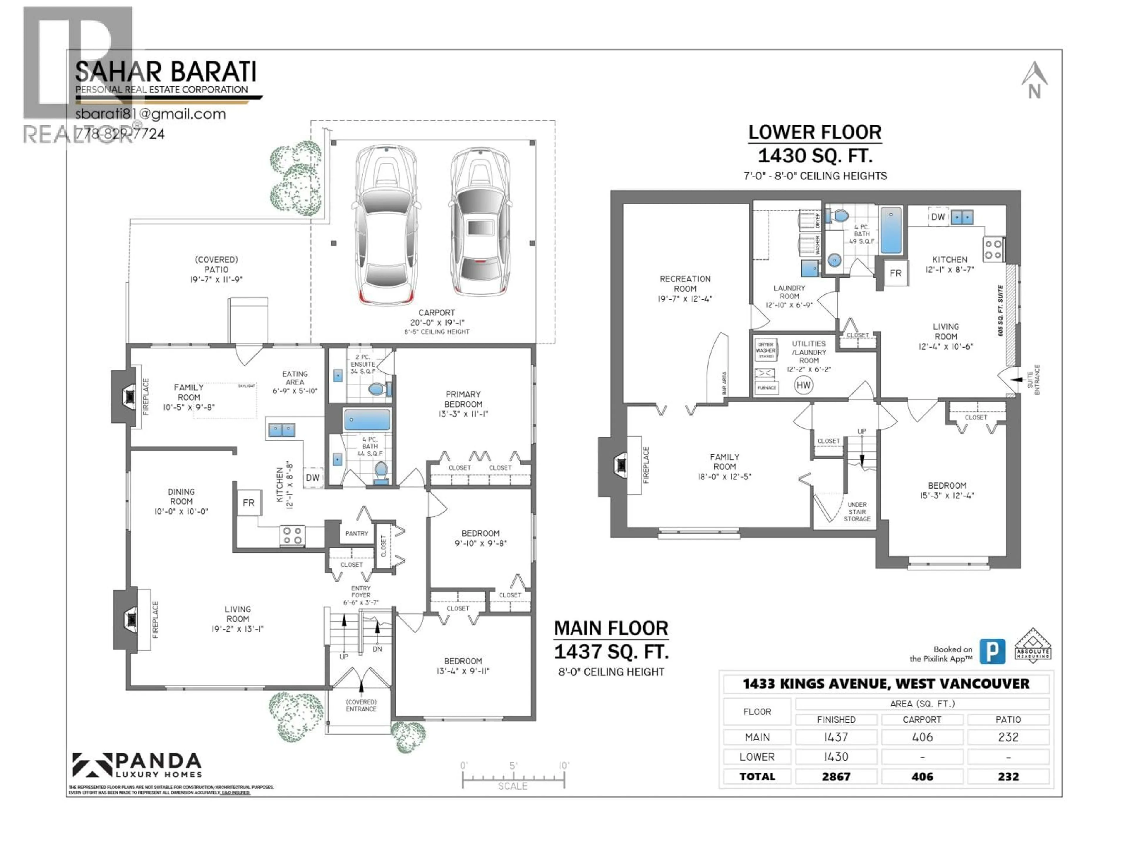 Floor plan for 1433 KINGS AVENUE, West Vancouver British Columbia V7T2C7