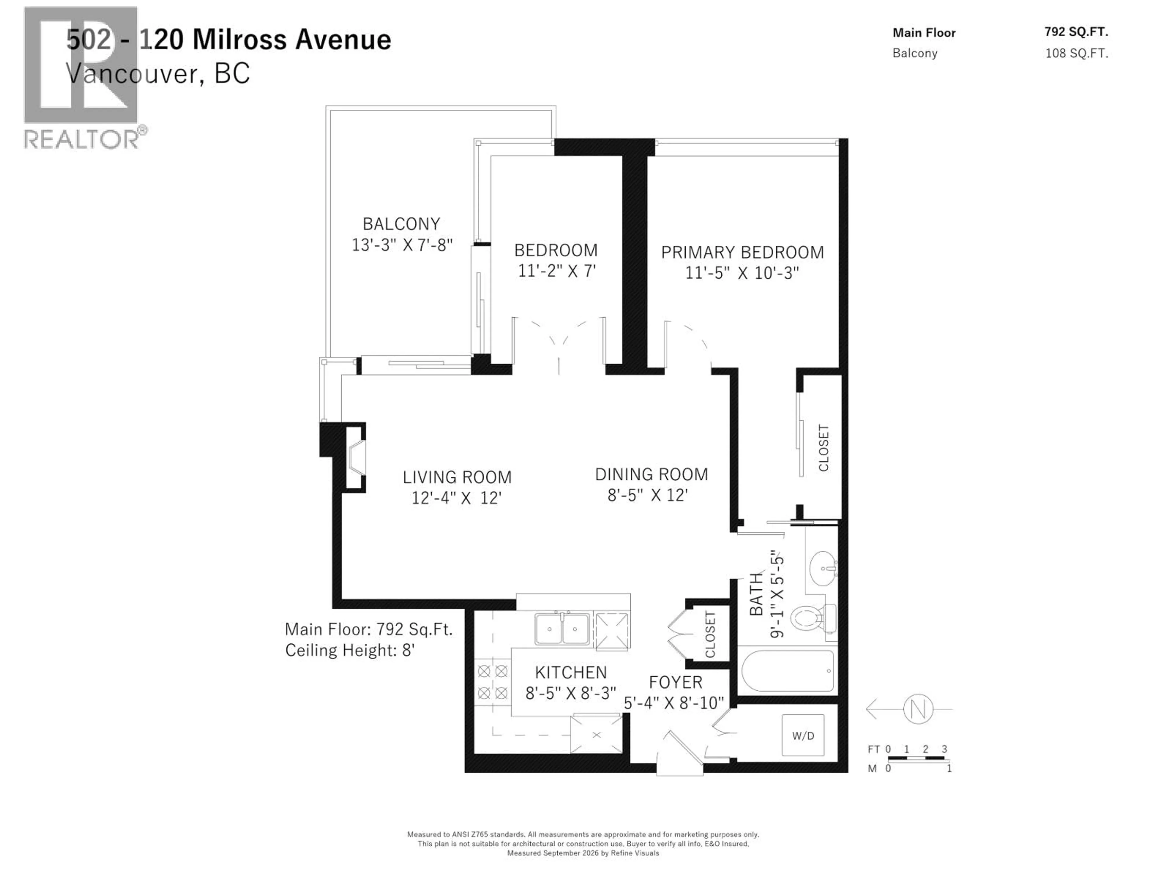 Floor plan for 502 - 120 MILROSS AVENUE, Vancouver British Columbia V6A4K7