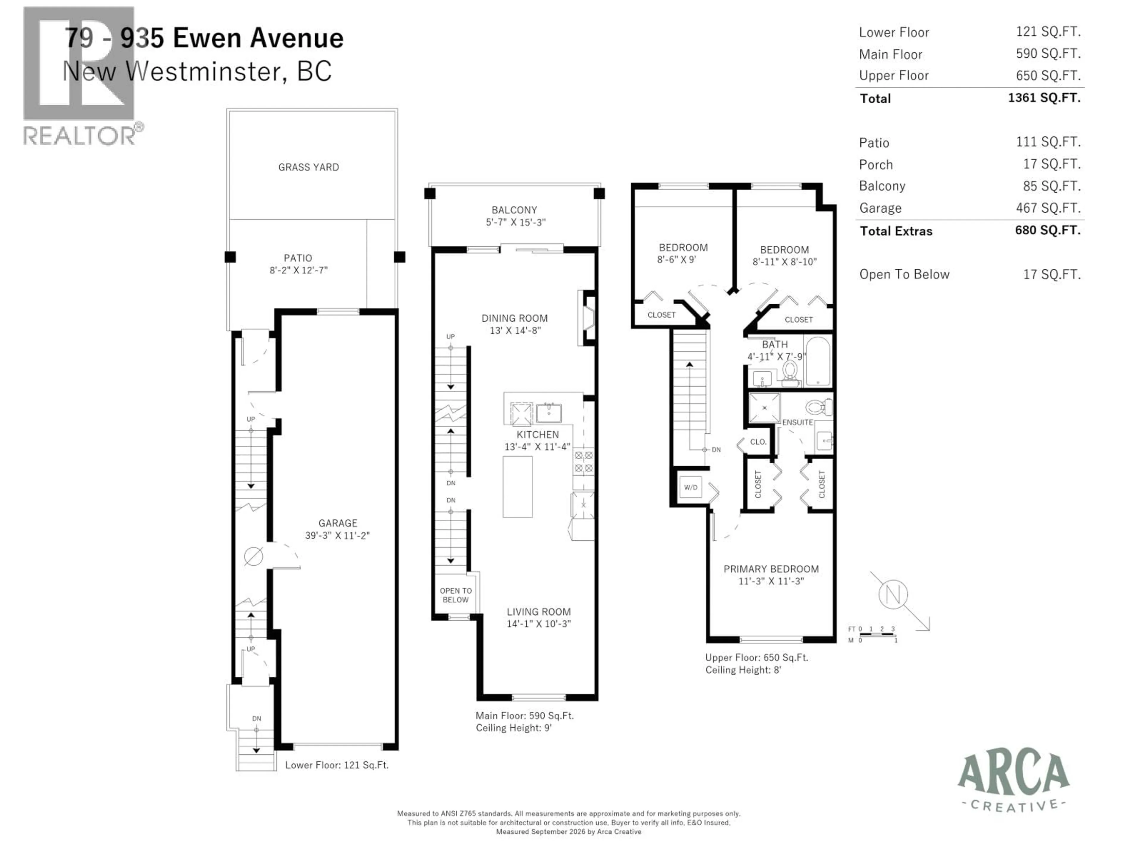 Floor plan for 79 - 935 EWEN AVENUE, New Westminster British Columbia V3M0A1